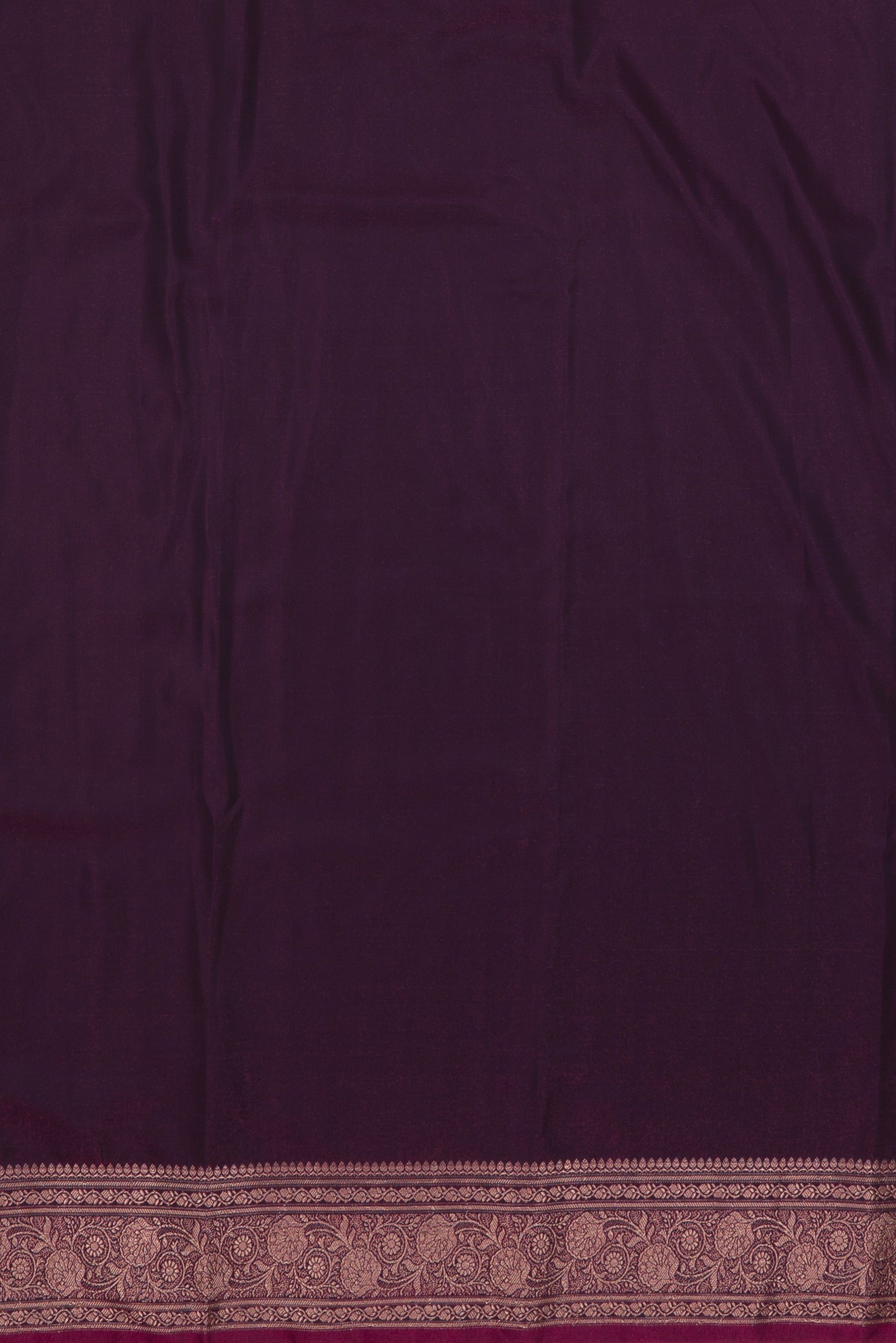Plum Purple Soft Silk Banarasi Saree with Gold Zari Suvarṇa Padma Pallu