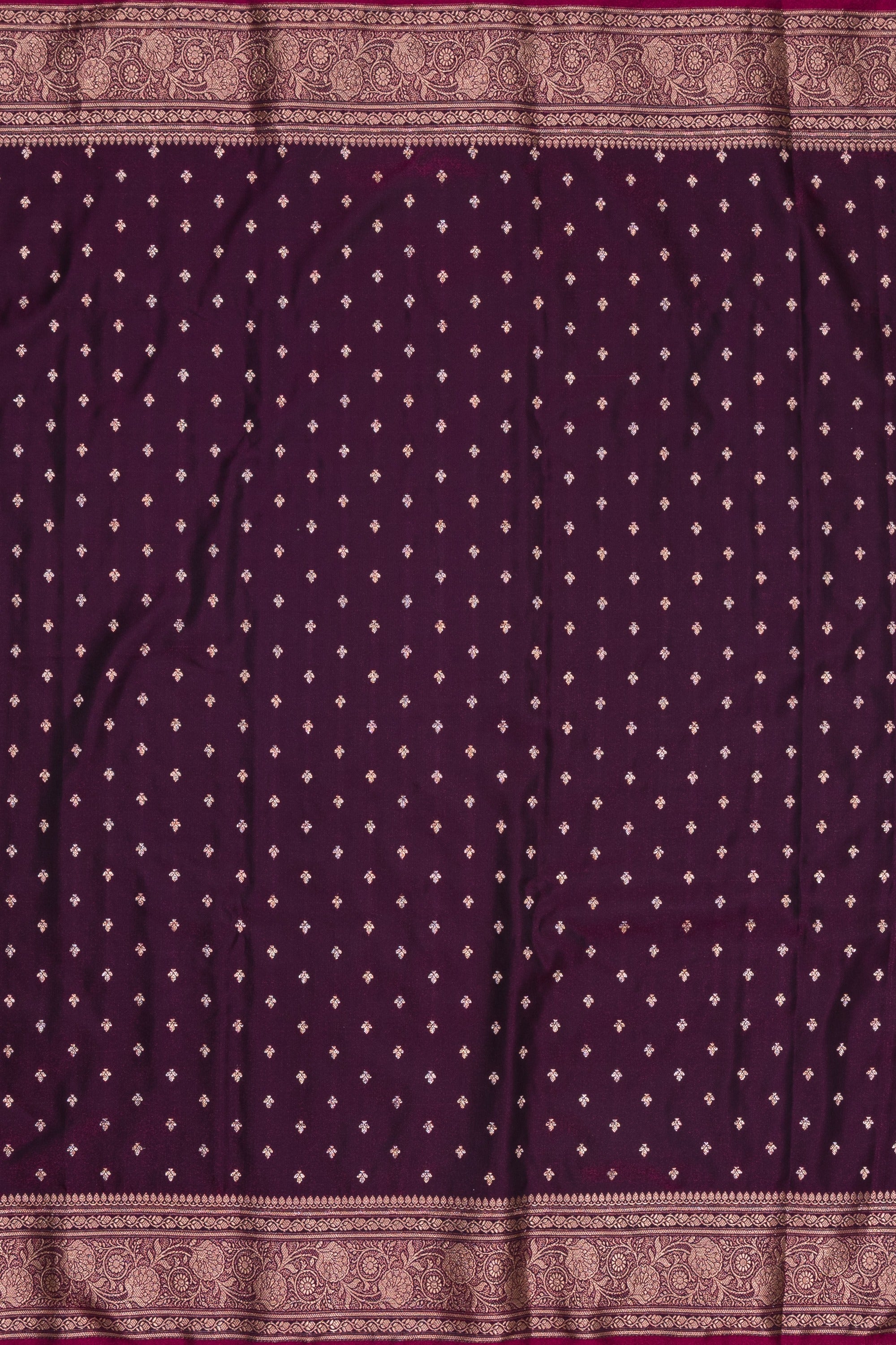 Plum Purple Soft Silk Banarasi Saree with Gold Zari Suvarṇa Padma Pallu