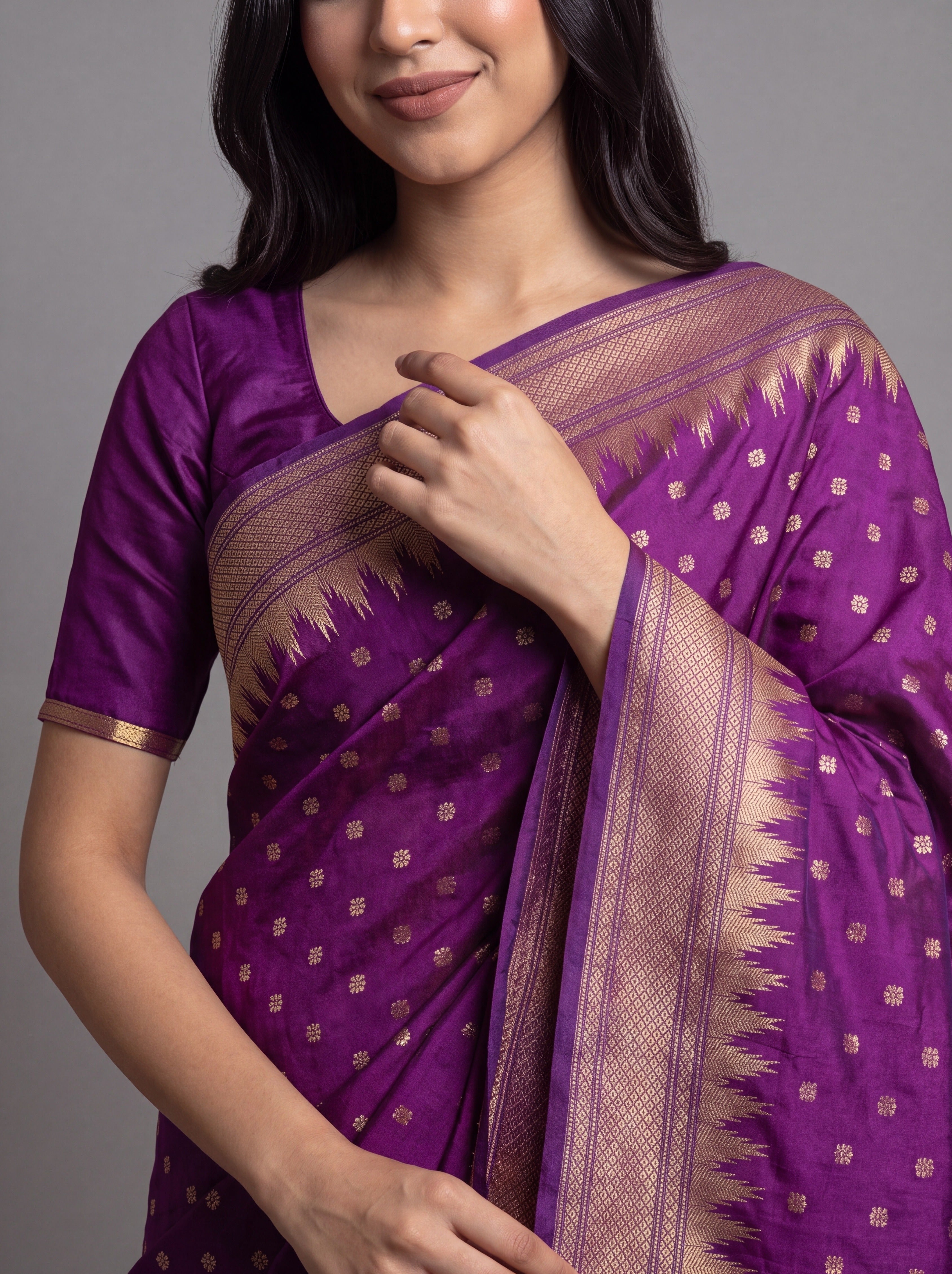 Purple Katan Silk Paithani Saree with Irkal border