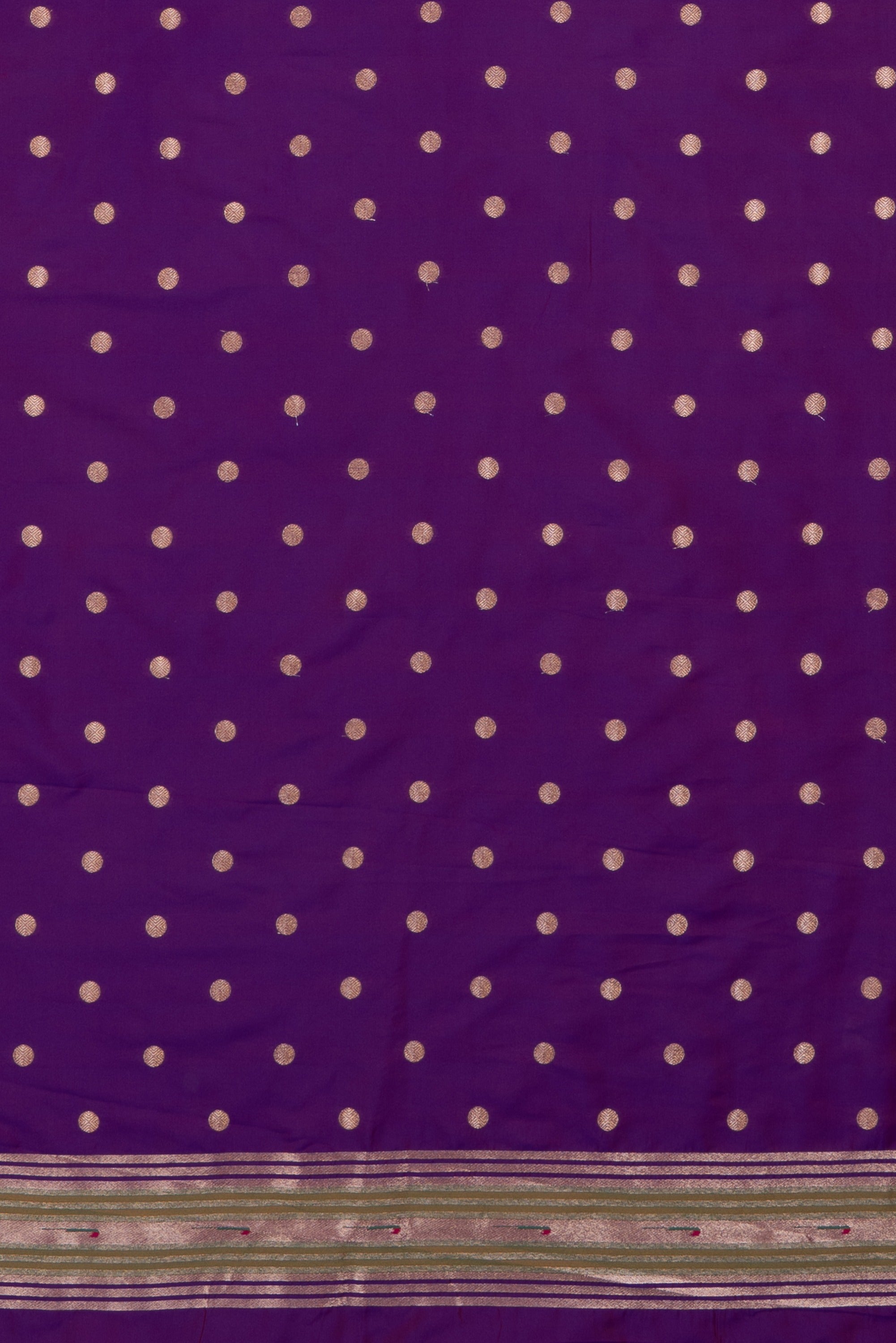 Purple Katan Silk Paithani Saree with Padma–Śuka–Mayūra Pallu and Zari butti