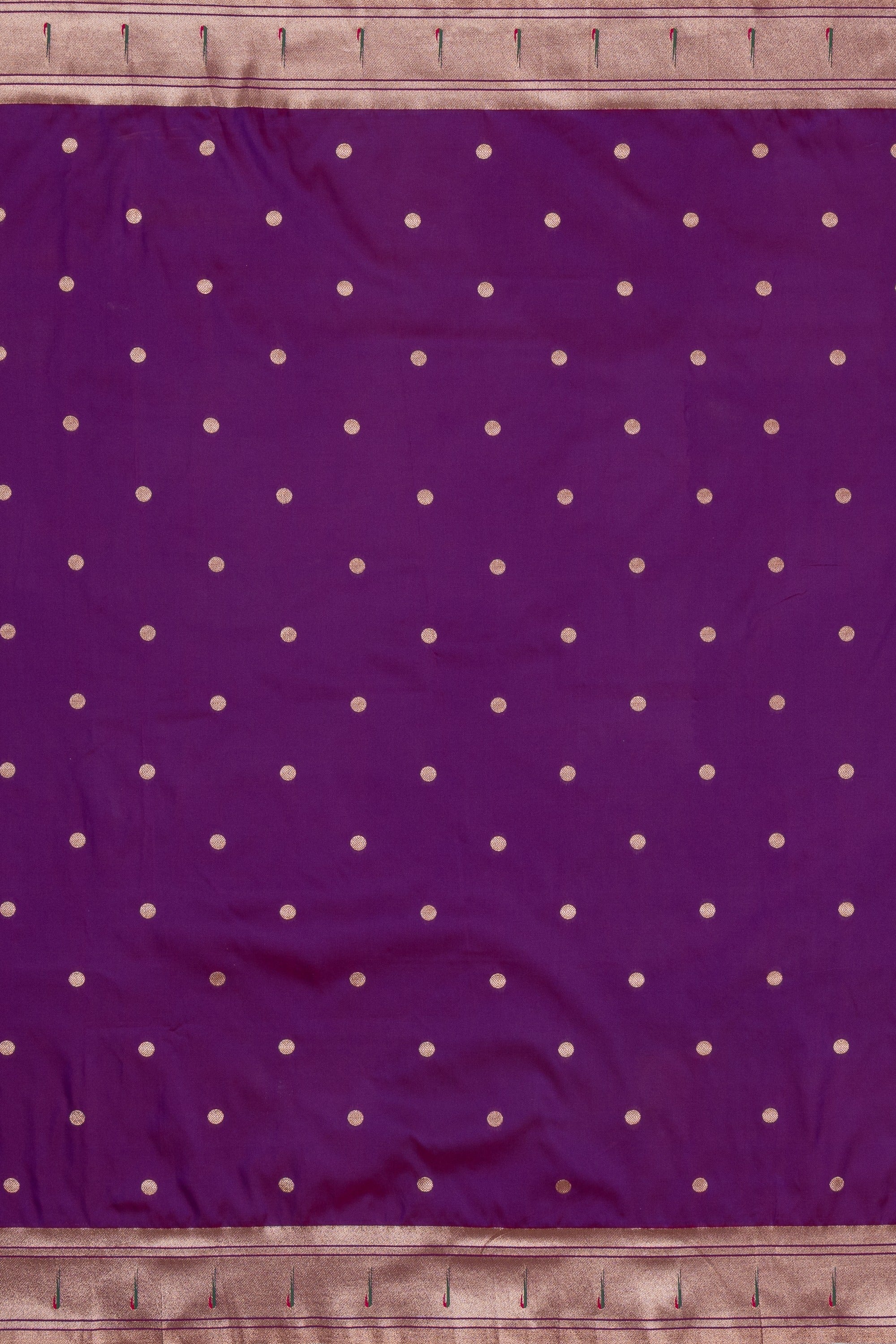 Purple Katan Silk Paithani Saree with Padma–Śuka–Mayūra Pallu and Zari butti