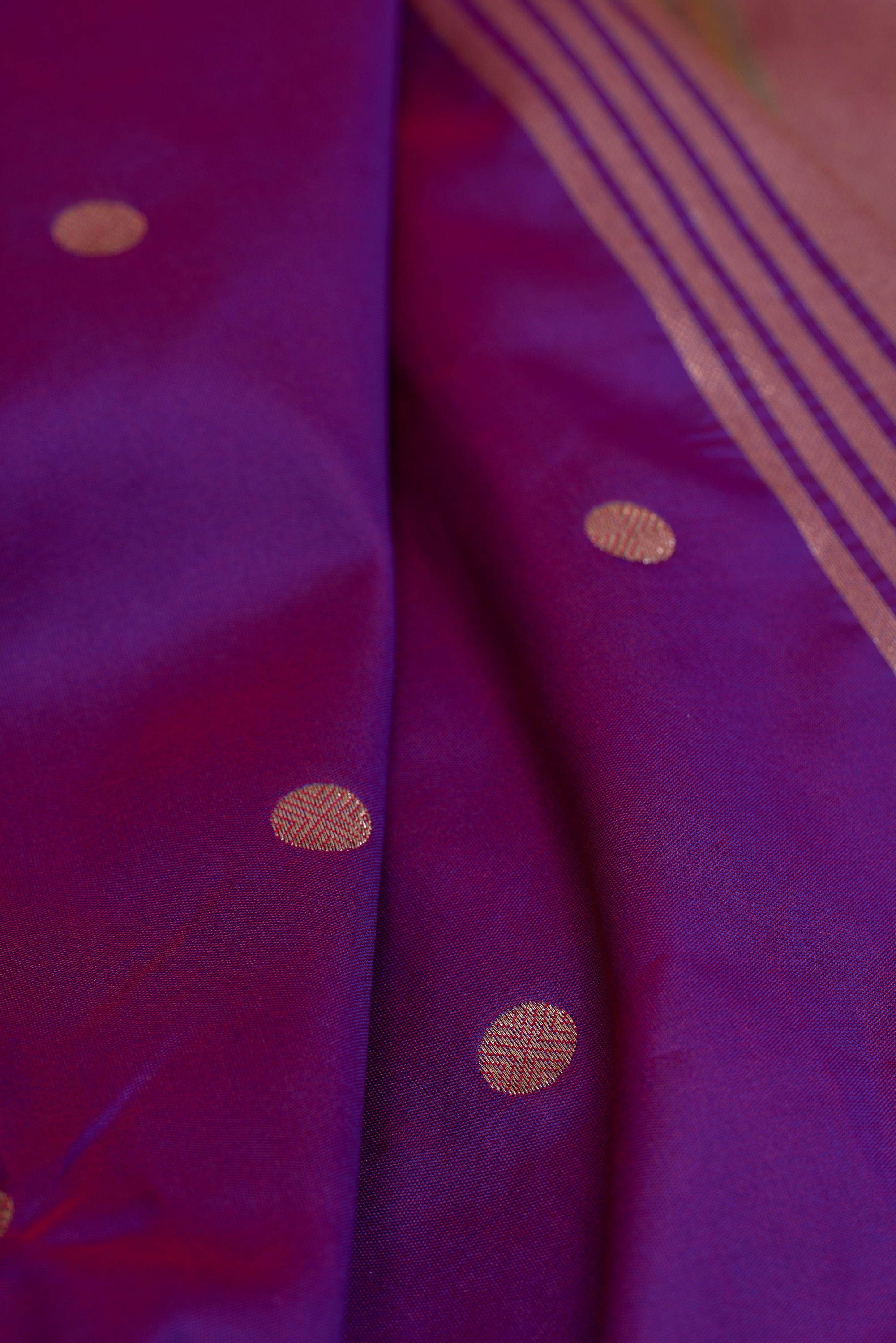 Purple Katan Silk Paithani Saree with Padma–Śuka–Mayūra Pallu and Zari butti