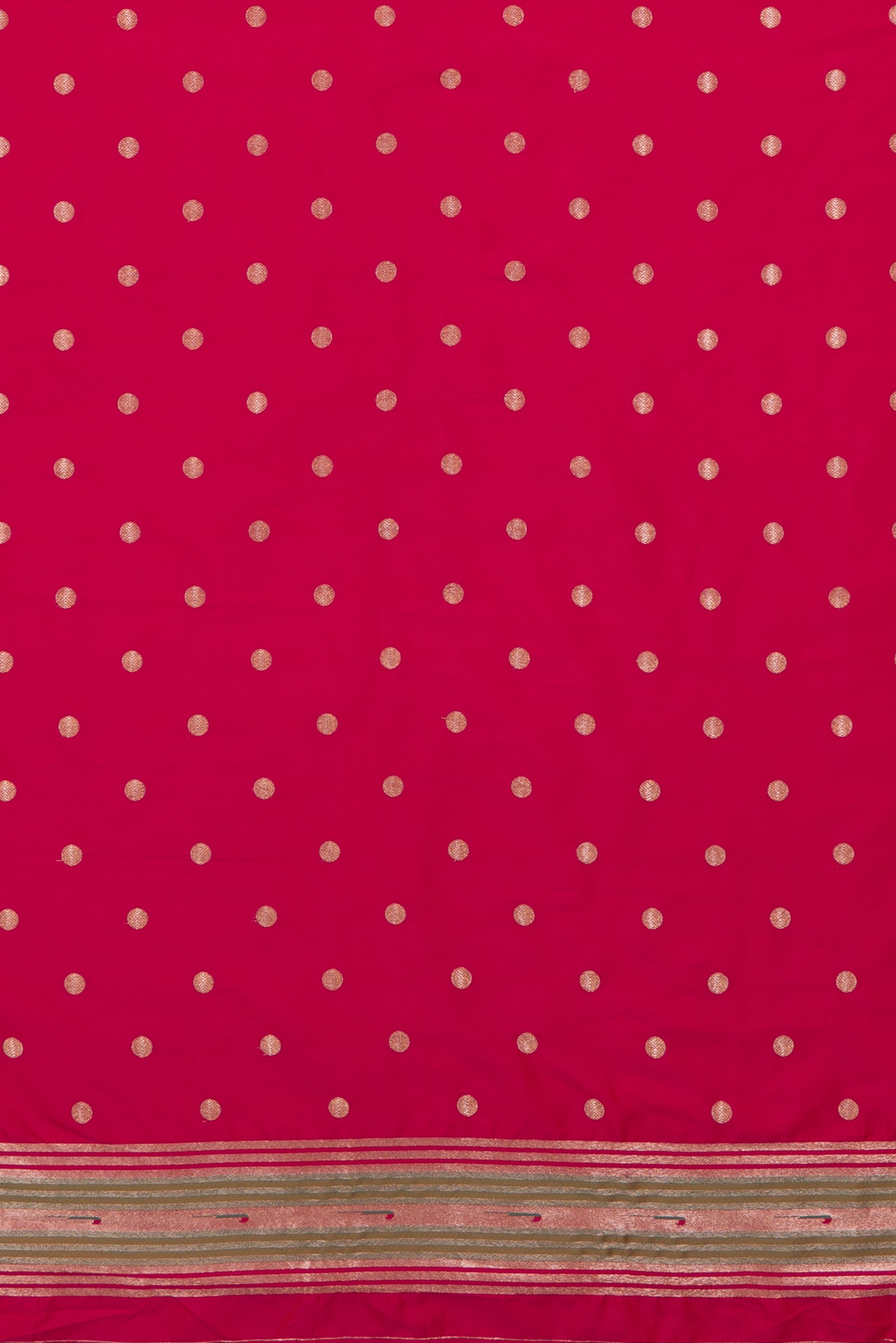 Rani Pink Katan Silk Paithani Saree with Padma–Śuka–Mayūra Pallu and Zari butti