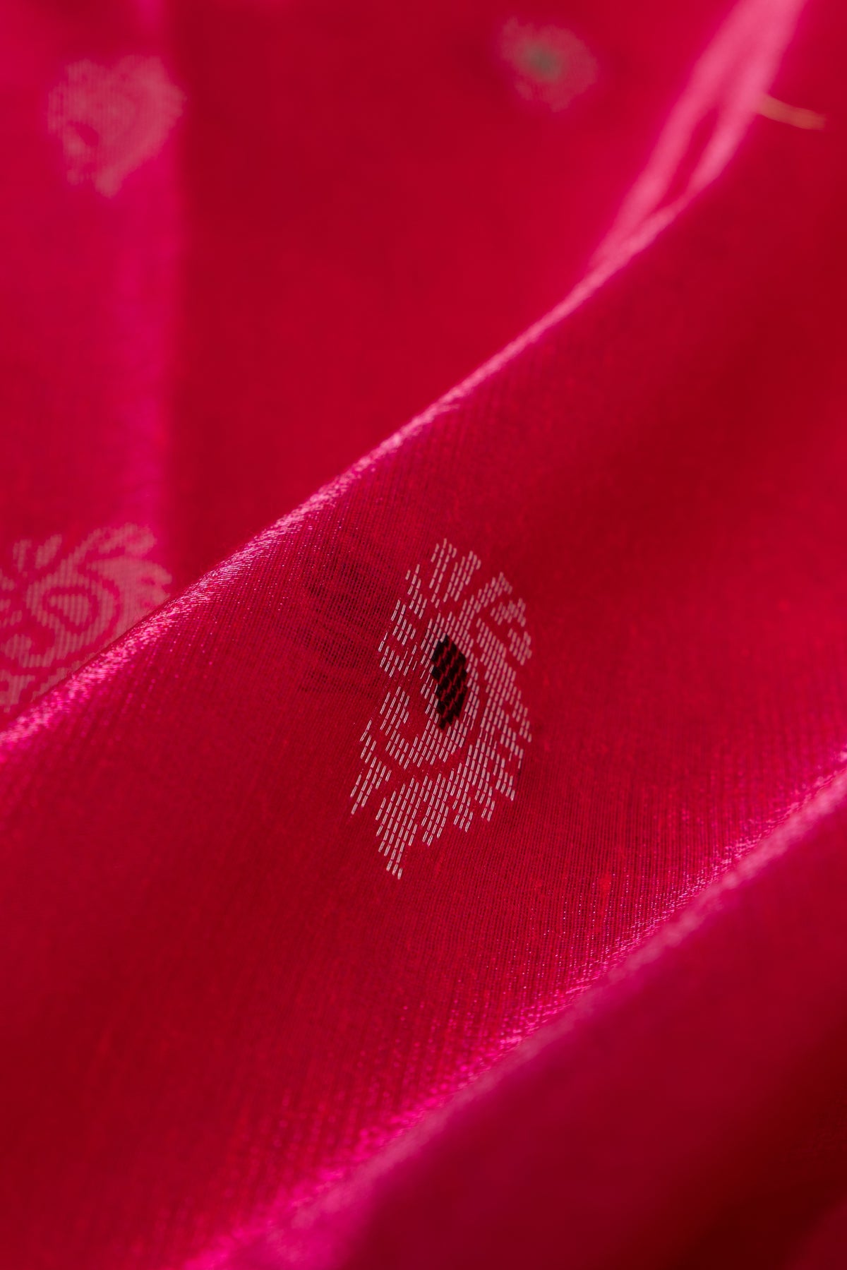 Rani Pink Soft Silk Paithani Saree with Copper Mennakari Mor Butti