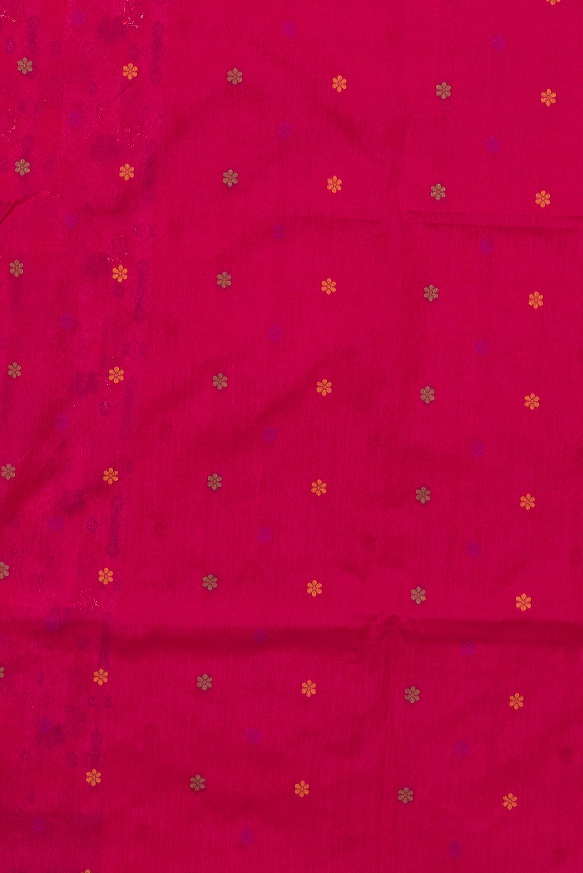 Rani Pink Tussar Silk Patola Saree with Resham Threadwork Pallu