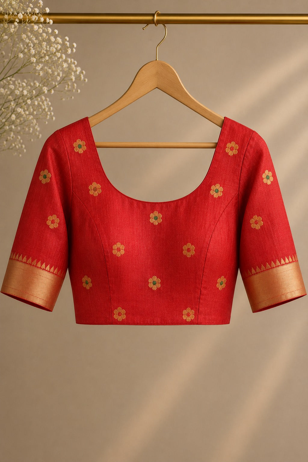 Red Tussar Silk Paithani Saree with Śukavṛkṣa Pallu