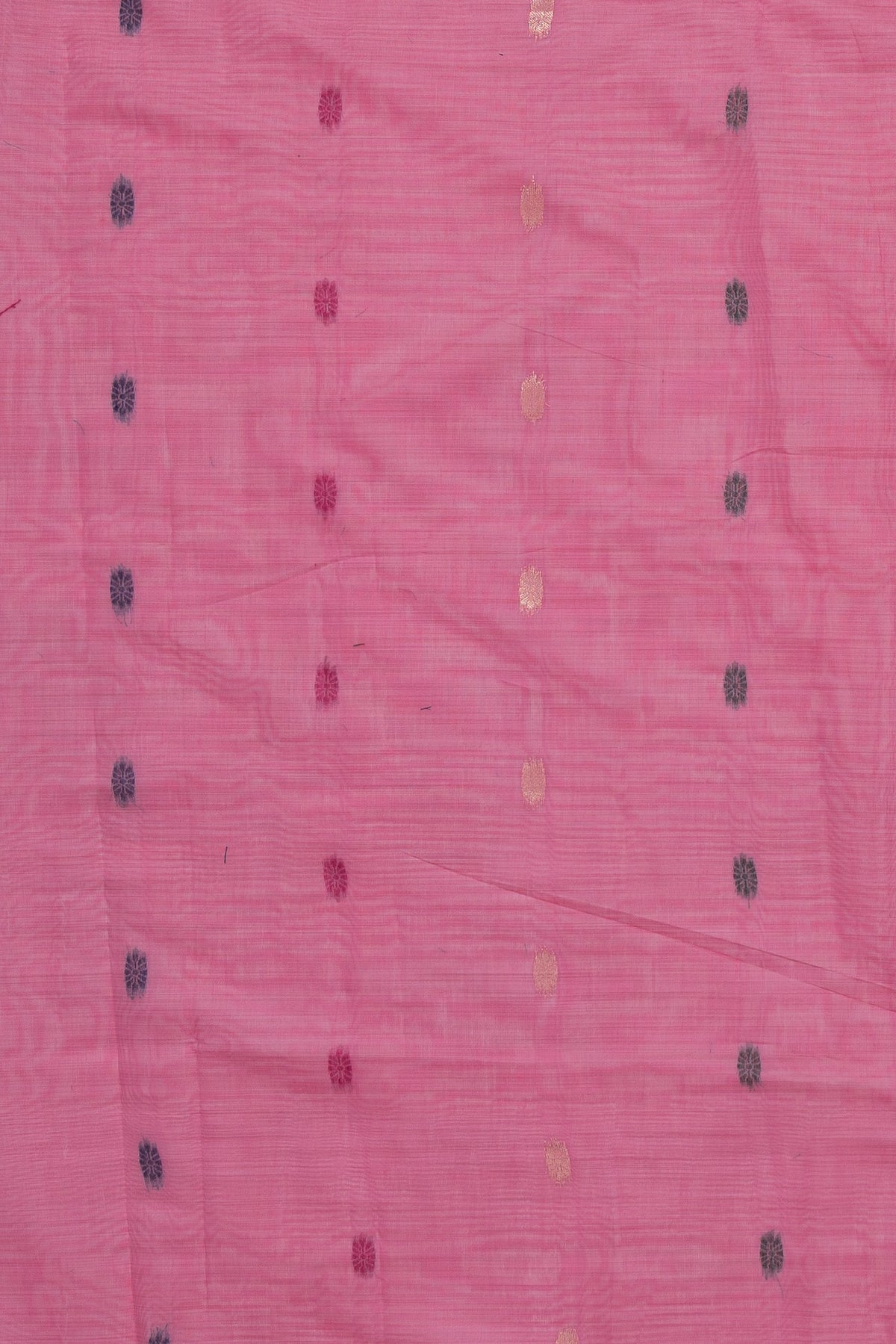 Rose Pink Jamdhani Cotton Paithani Saree with Meena Mor butti and Meenakari Mor Pallu