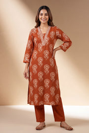 Rust Orange Kisalaya Kurti