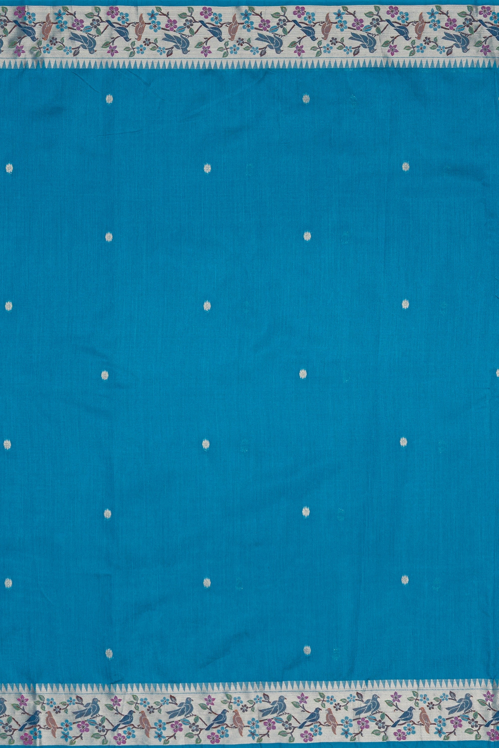 Sapphire Blue Tussar Silk Paithani Saree with Pakṣivana Pallu