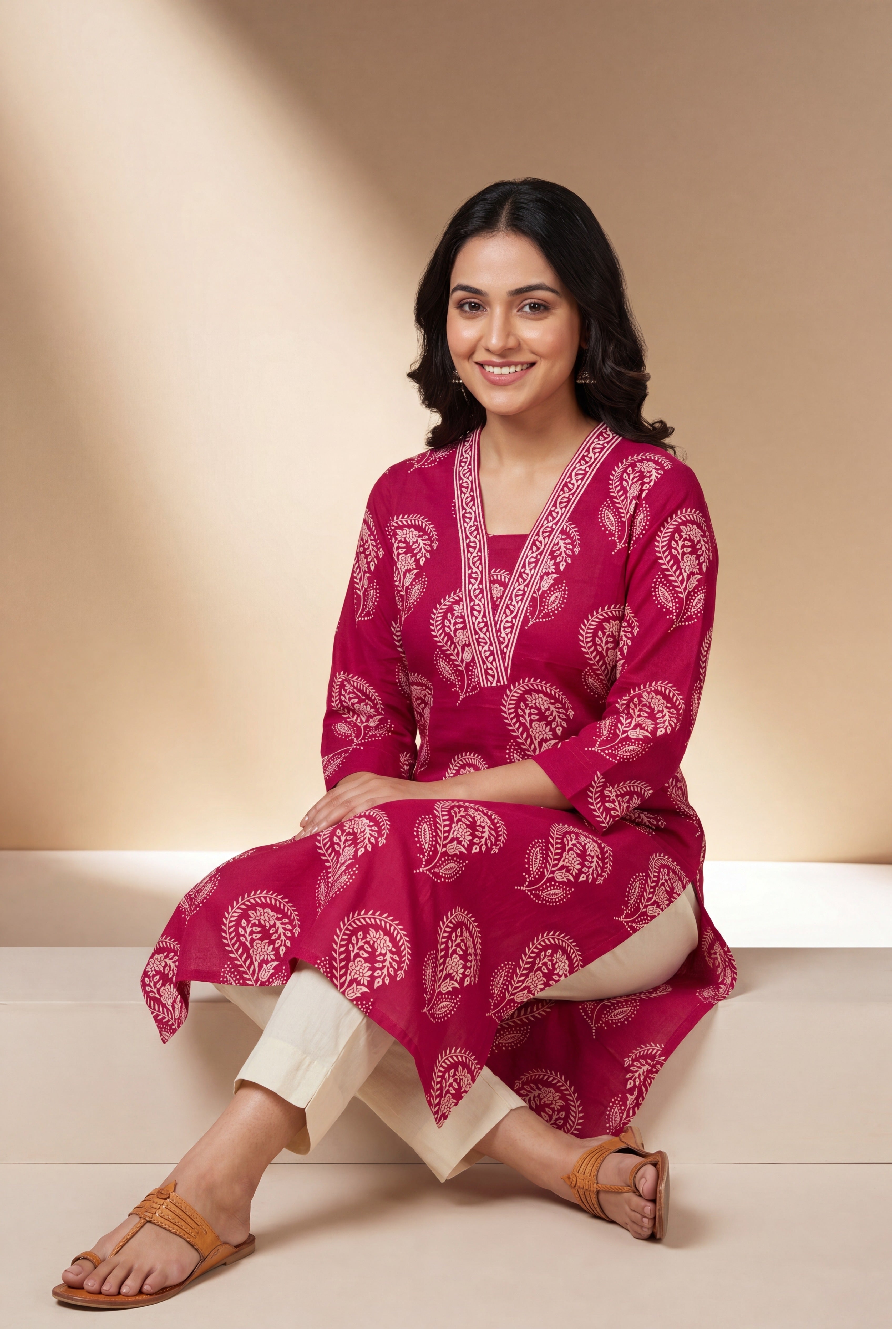 Strawberry Pink Kisalaya Kurti