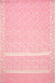 Pastel Pink Organza Saree with Veil Zariwork