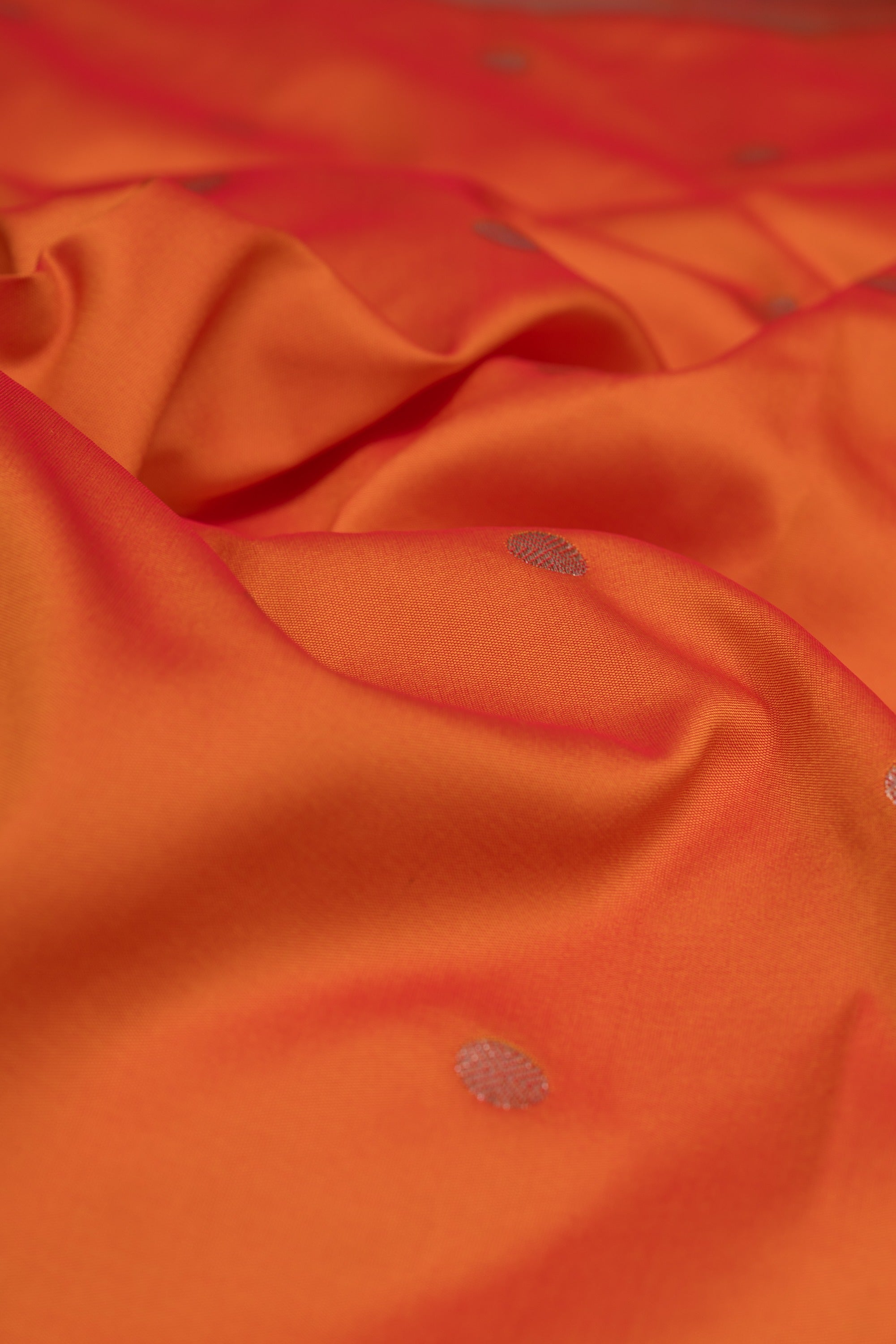 Sunset Orange Katan Silk Paithani Saree with Padma–Śuka–Mayūra Pallu and Zari butti