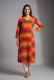 Sunset Orange Sūryāsta Angarkha Kurti