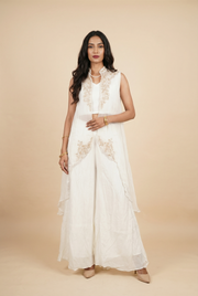 Ivory Noor Embroidered Cape Set