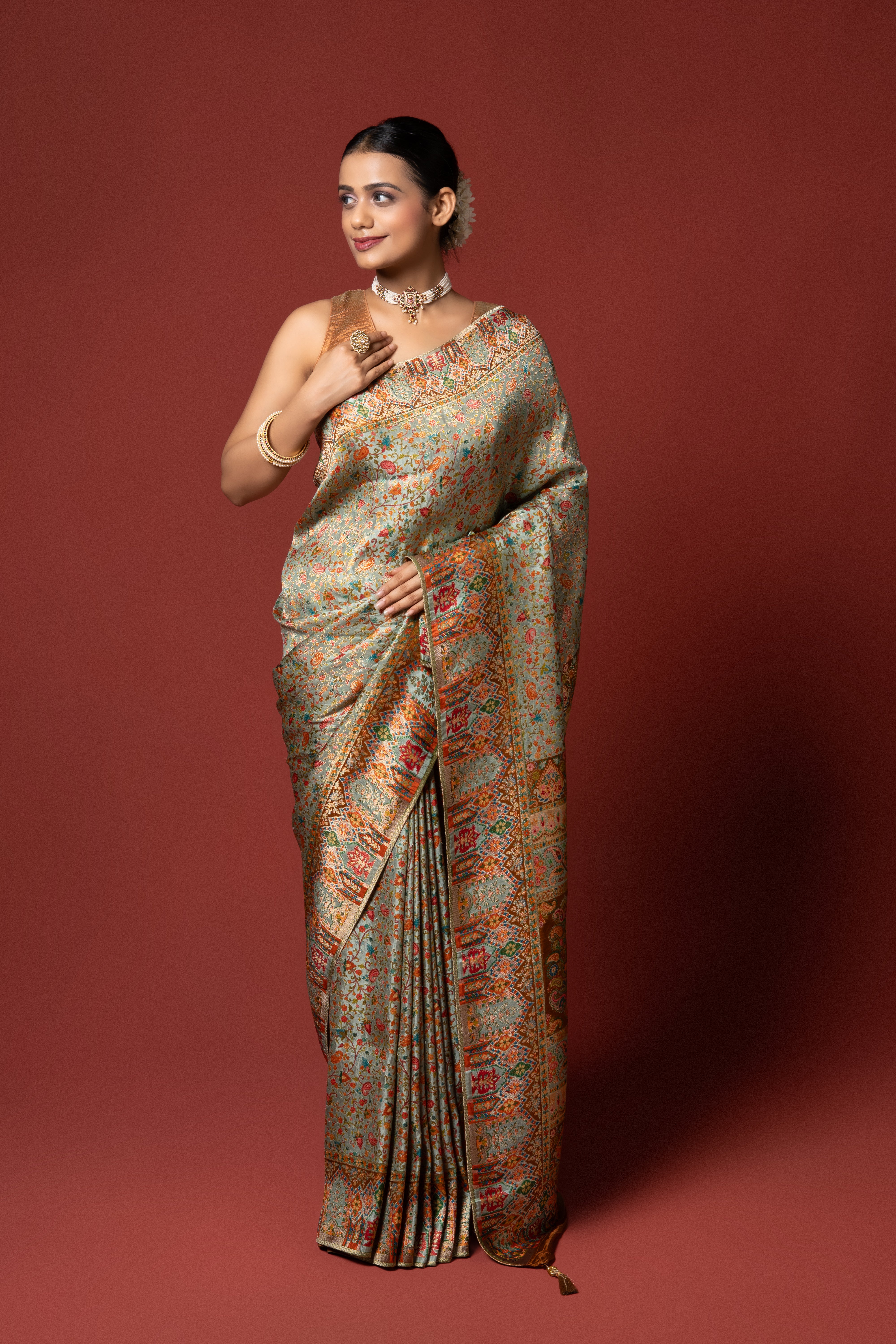 Pista Green Katan Silk Saree