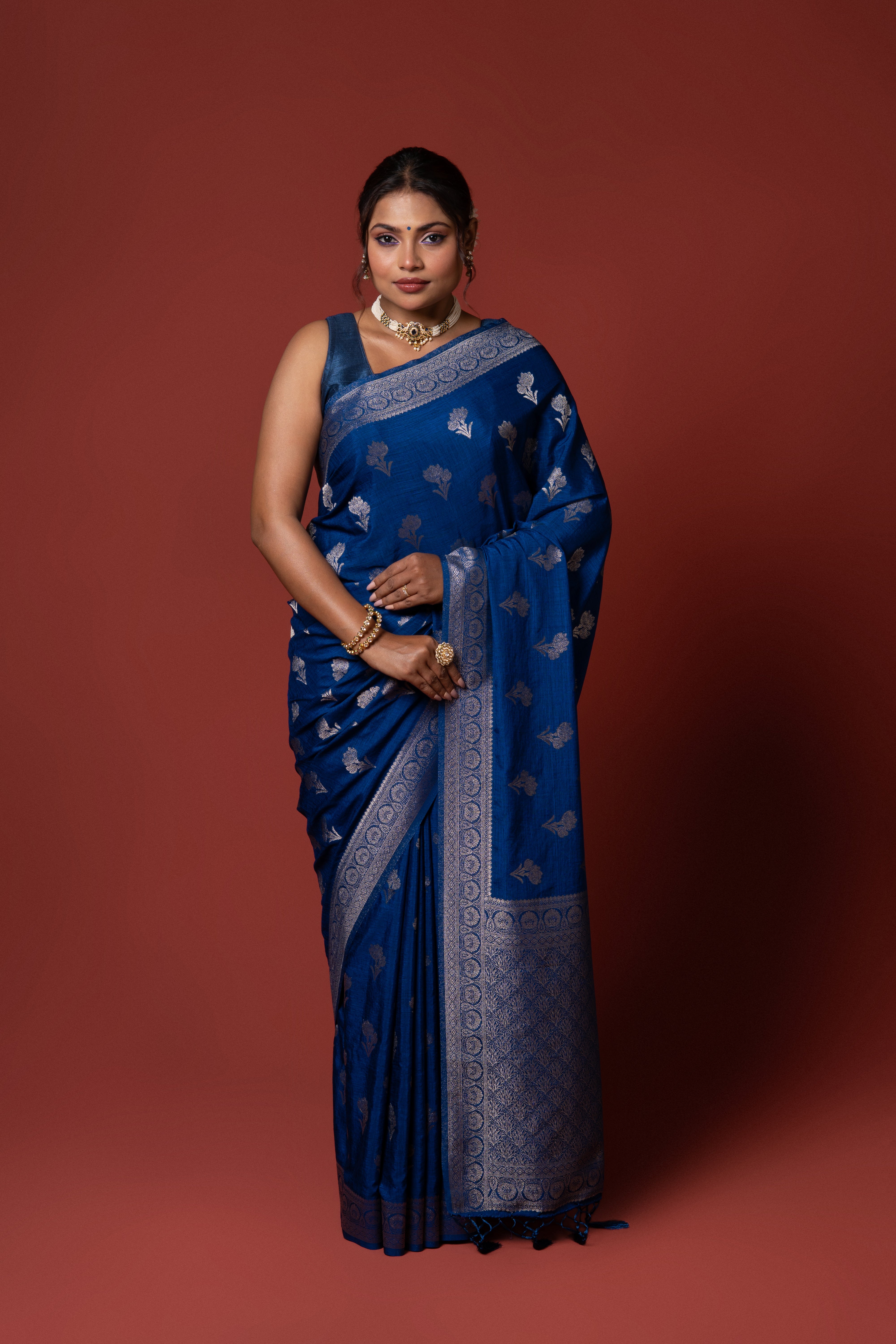 Dark Blue Georgette Saree