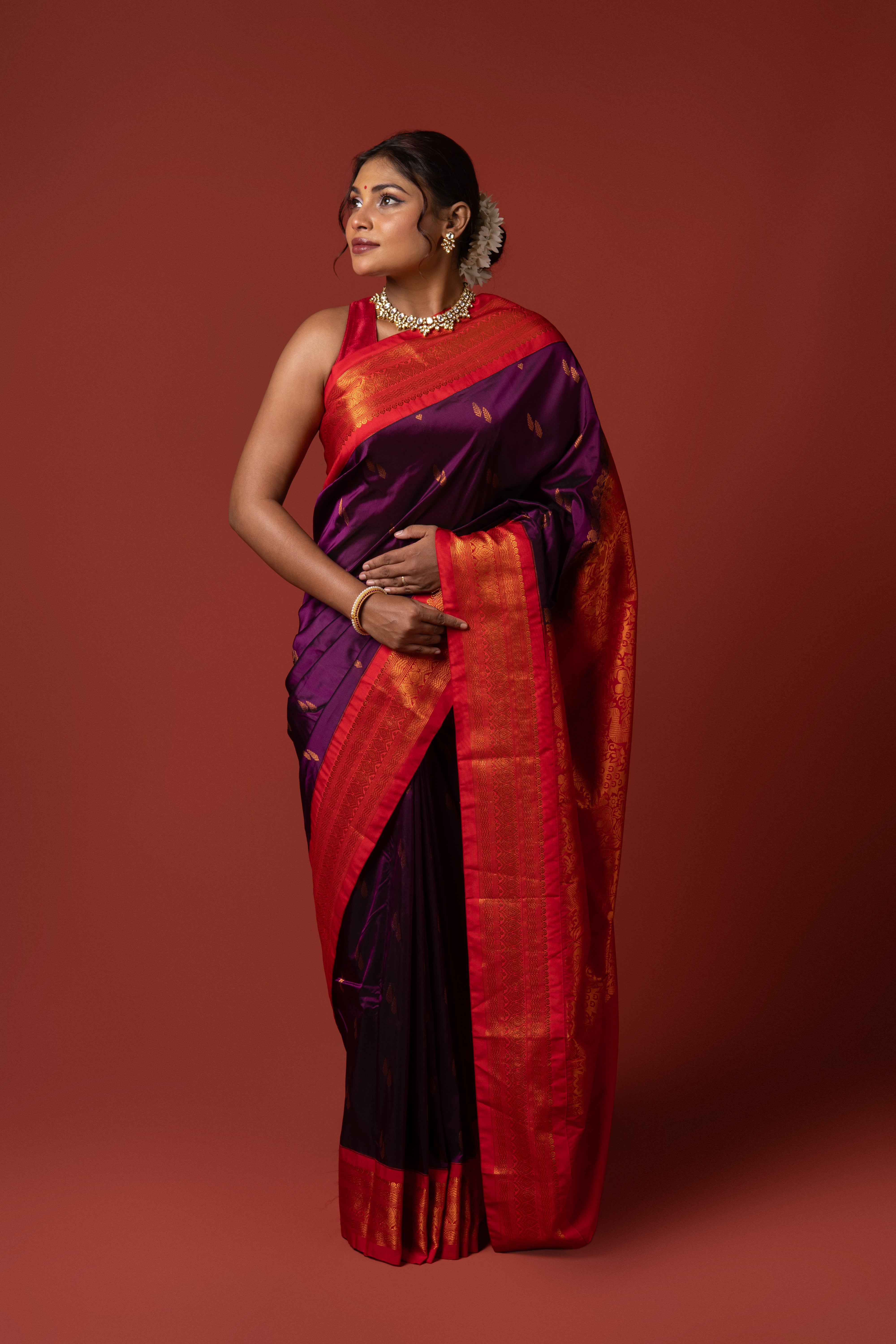 Wine Apurva Silk Paithani Saree