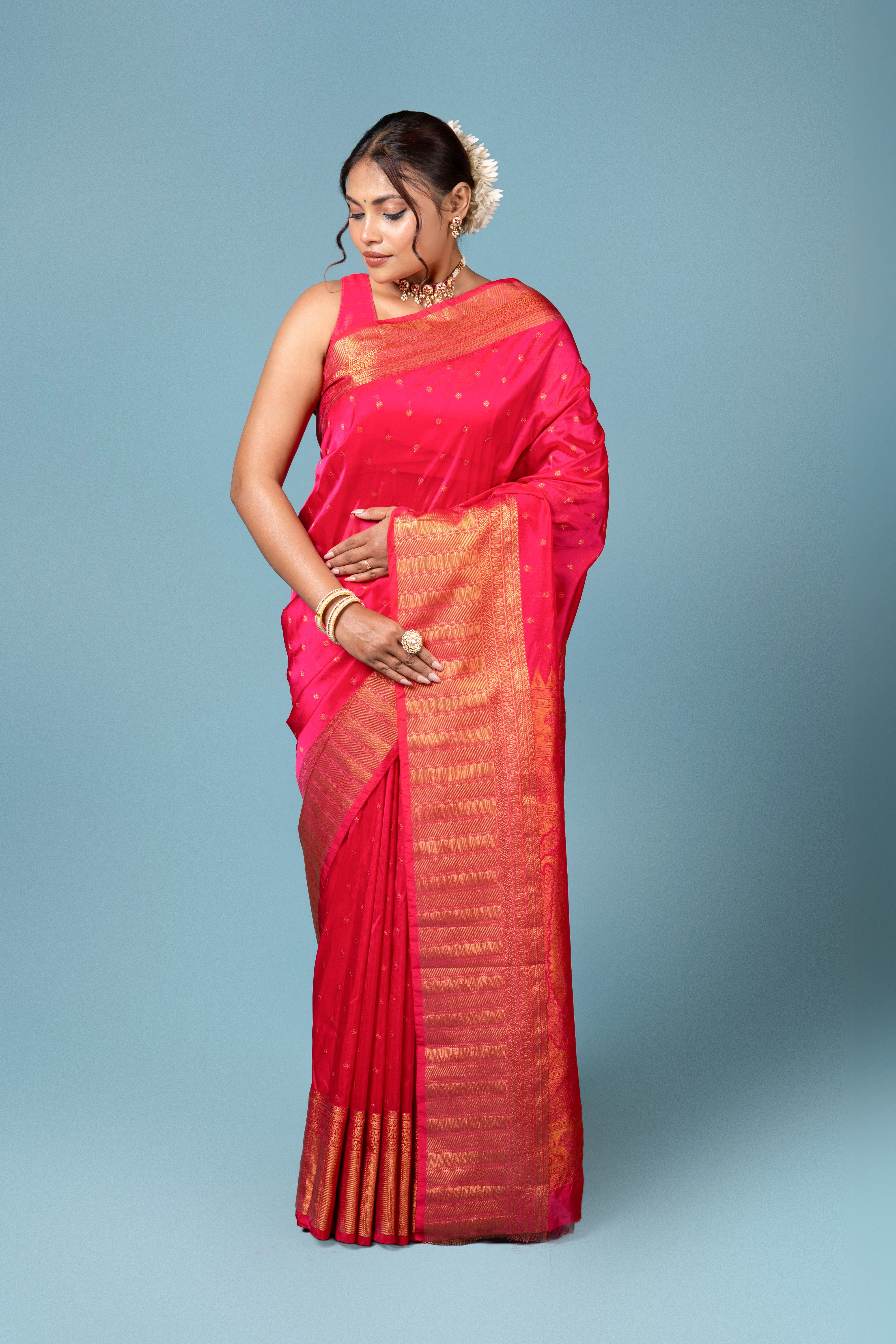 Dark Pink Apurva Silk Saree