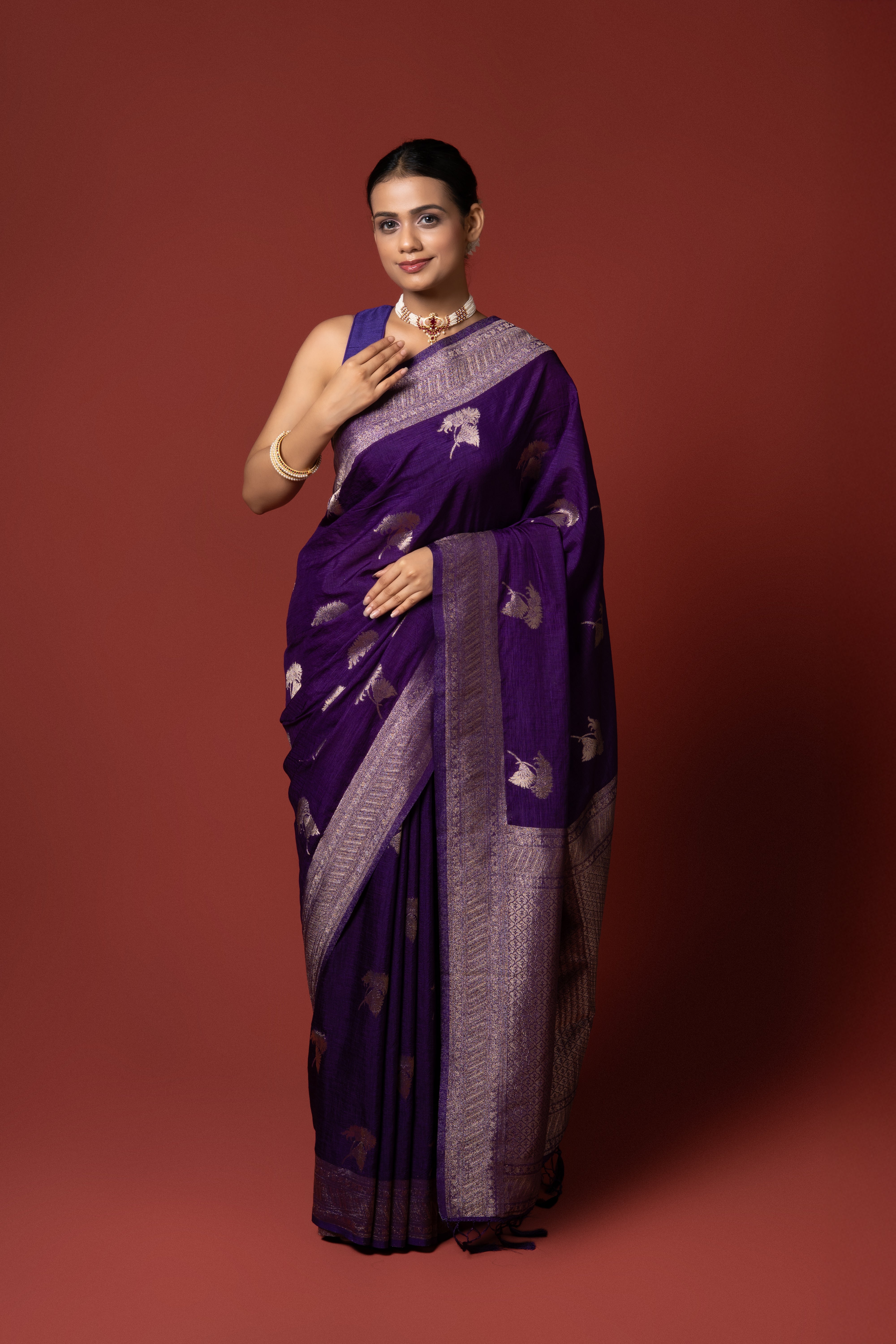 Purple Georgette Saree