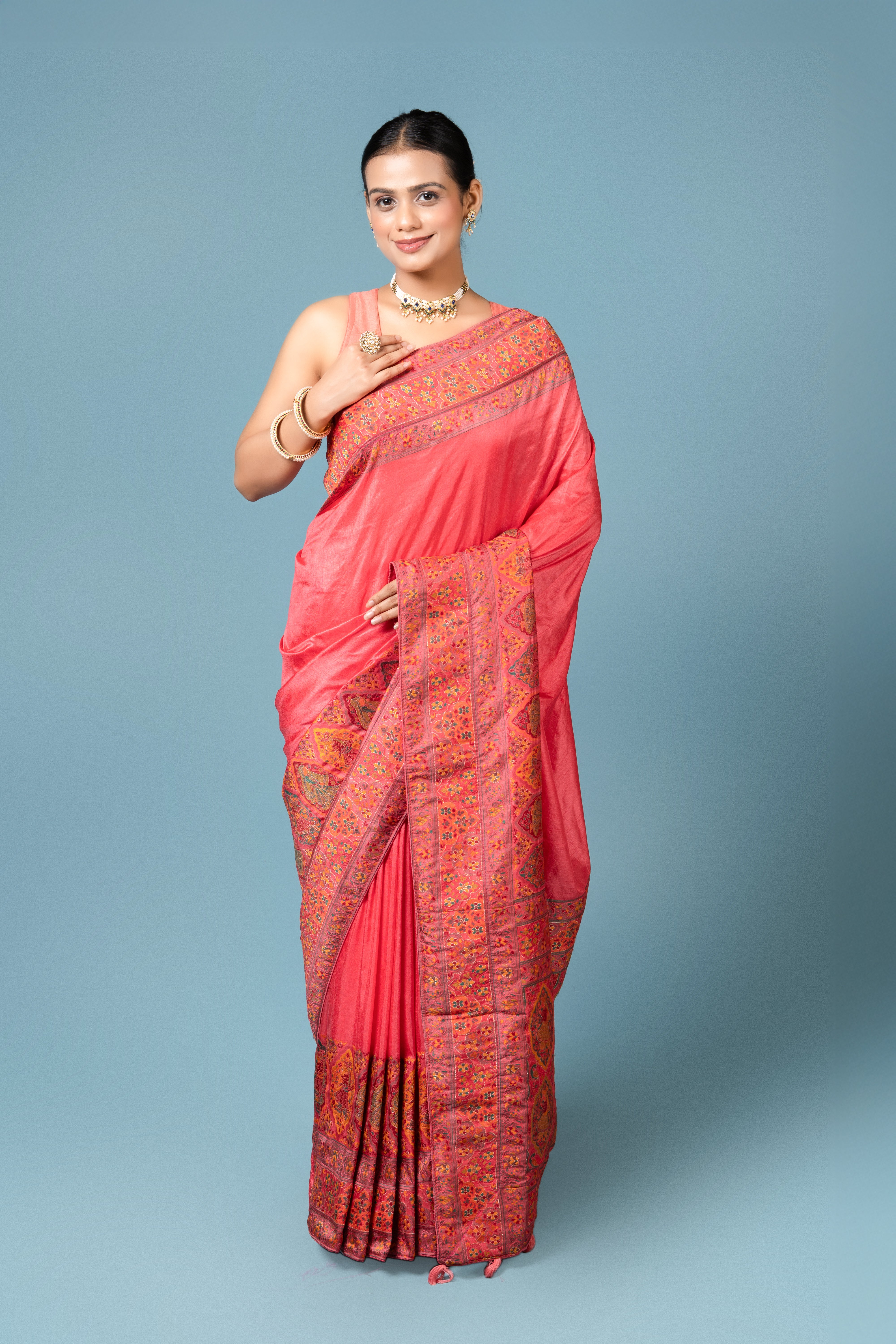 Pink Dola Silk Saree