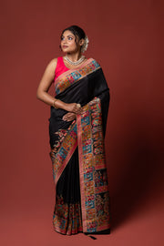 Black Katan Silk Saree