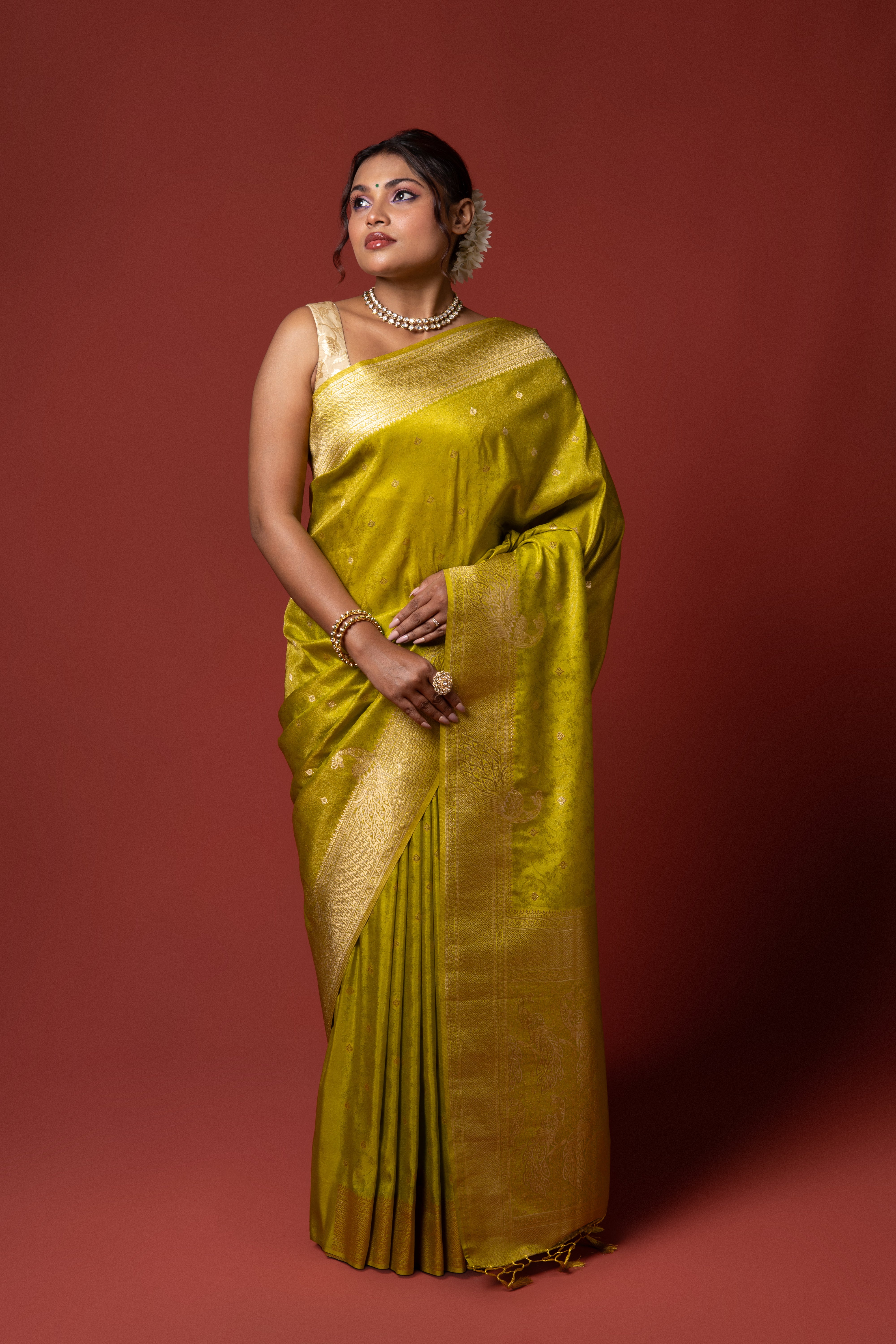 Green Tissue Silk Saree
