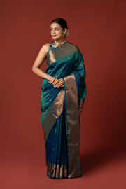 Peacock Blue Apurva Silk Paithani Saree