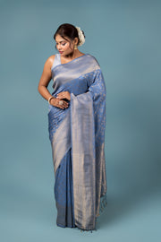 Blue Georgette Saree