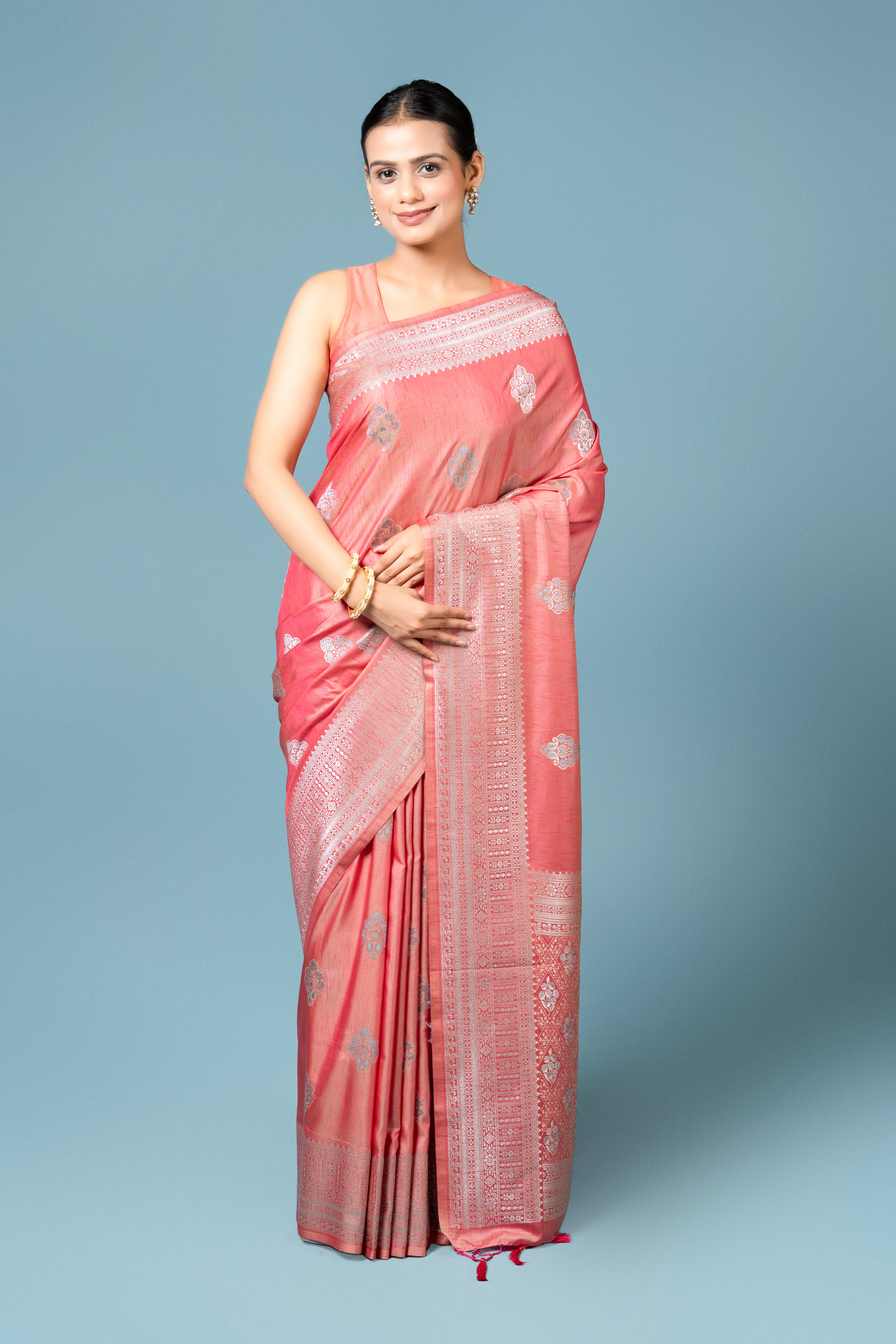 Red Tissue Silk Saree