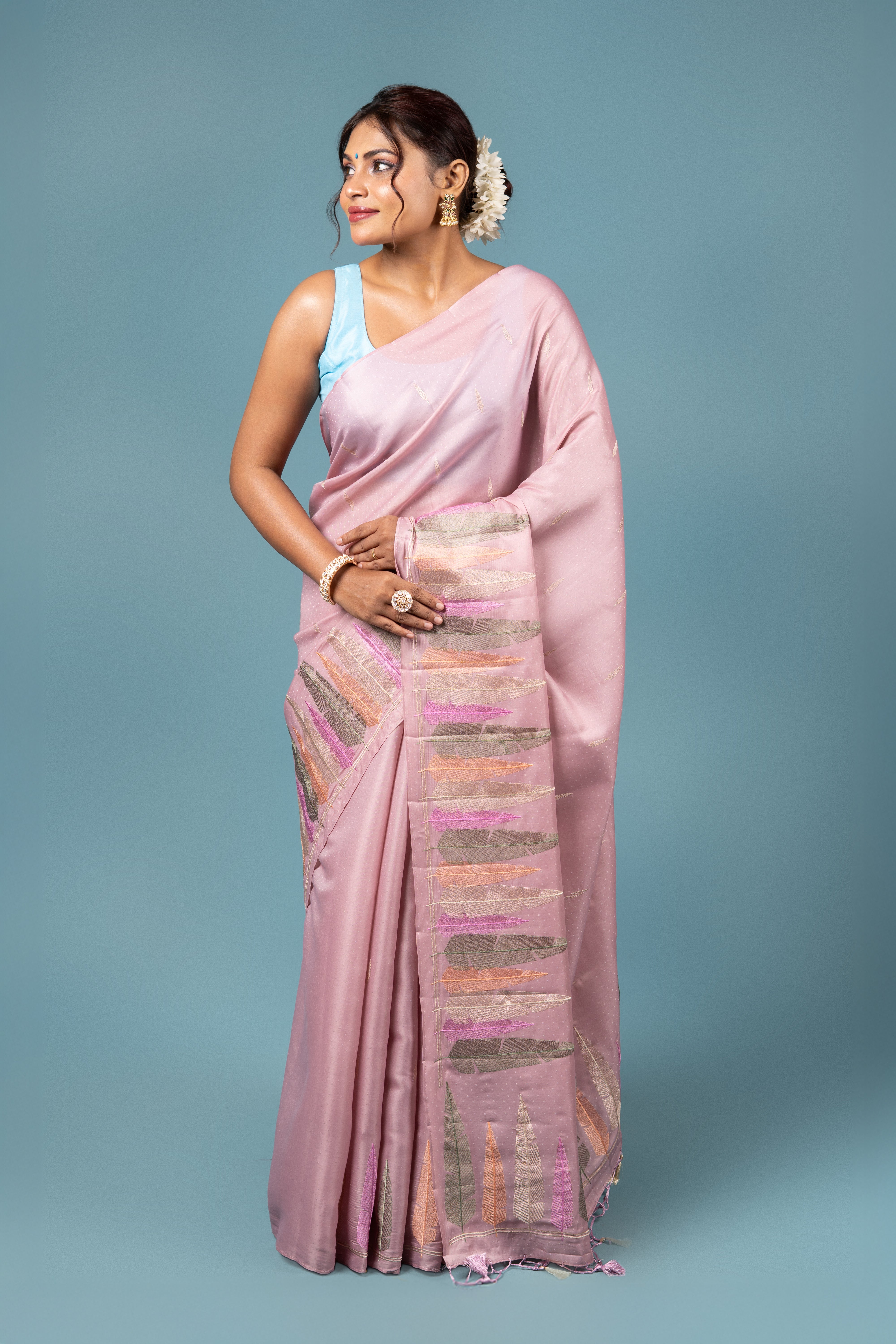 Pastel Pink Cotton Saree