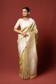 Yellow Tissue Silk Saree