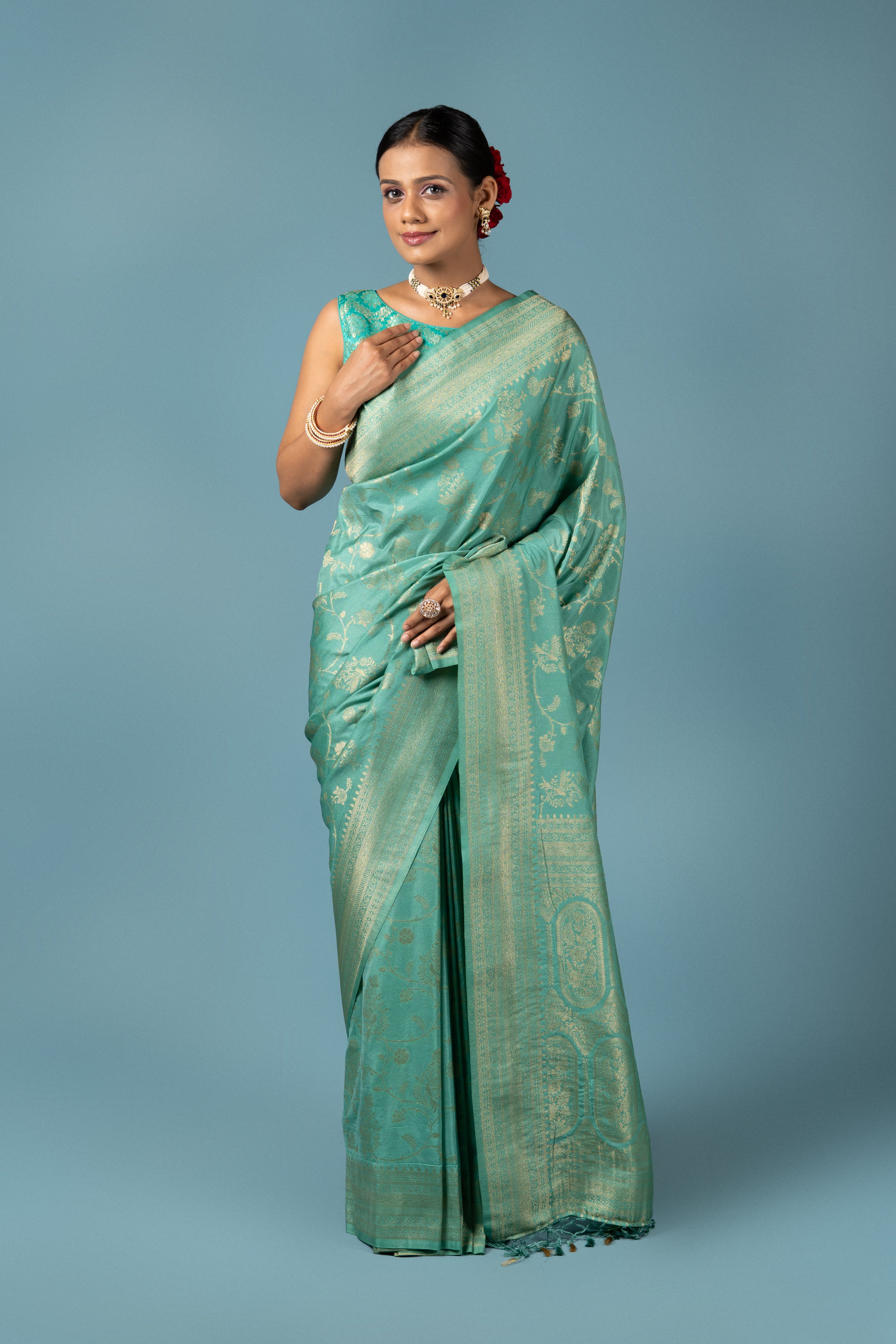 Green Georgette Saree