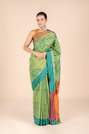 Green Katan Silk Patola Saree