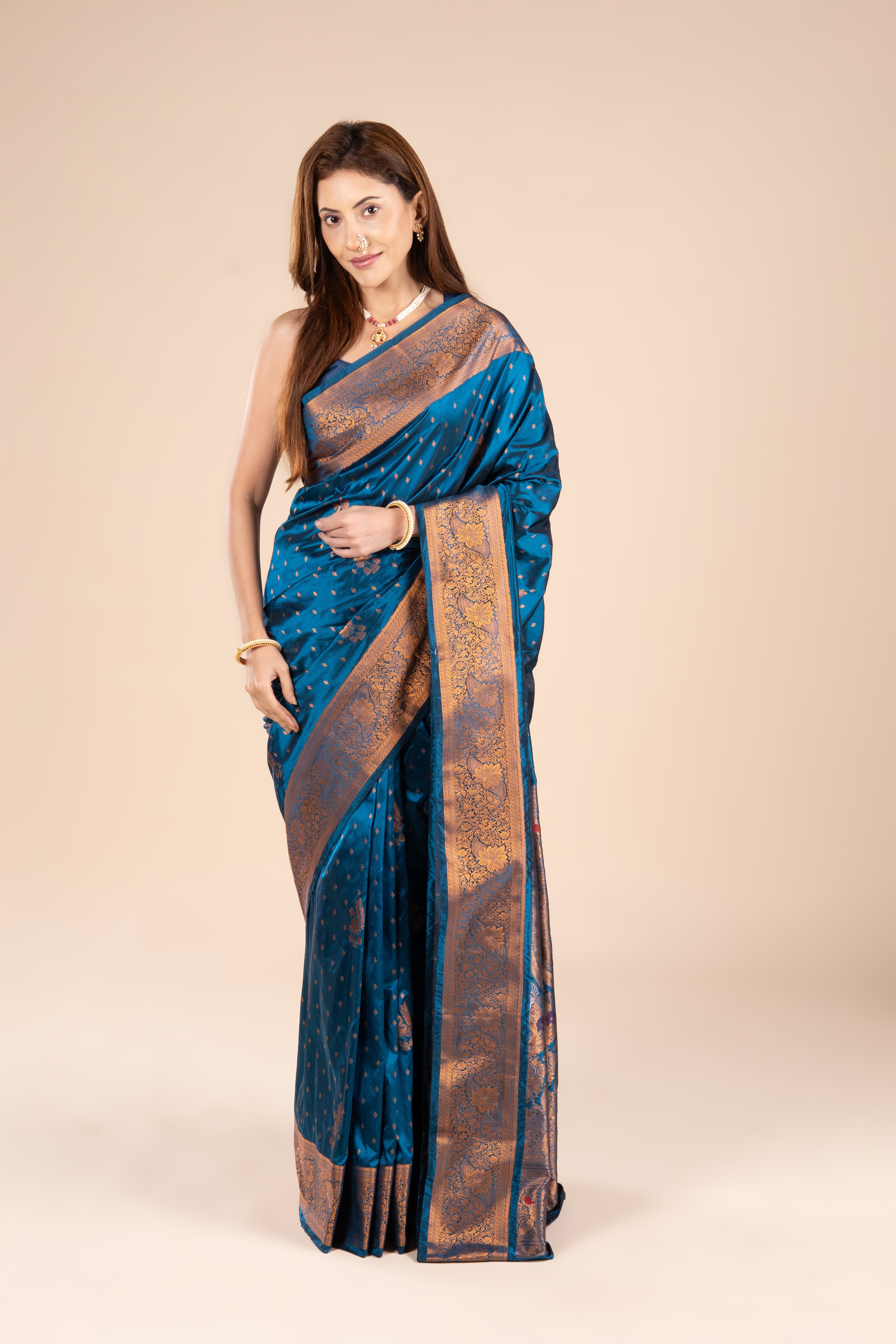 Blue Apurva Silk Paithani Saree