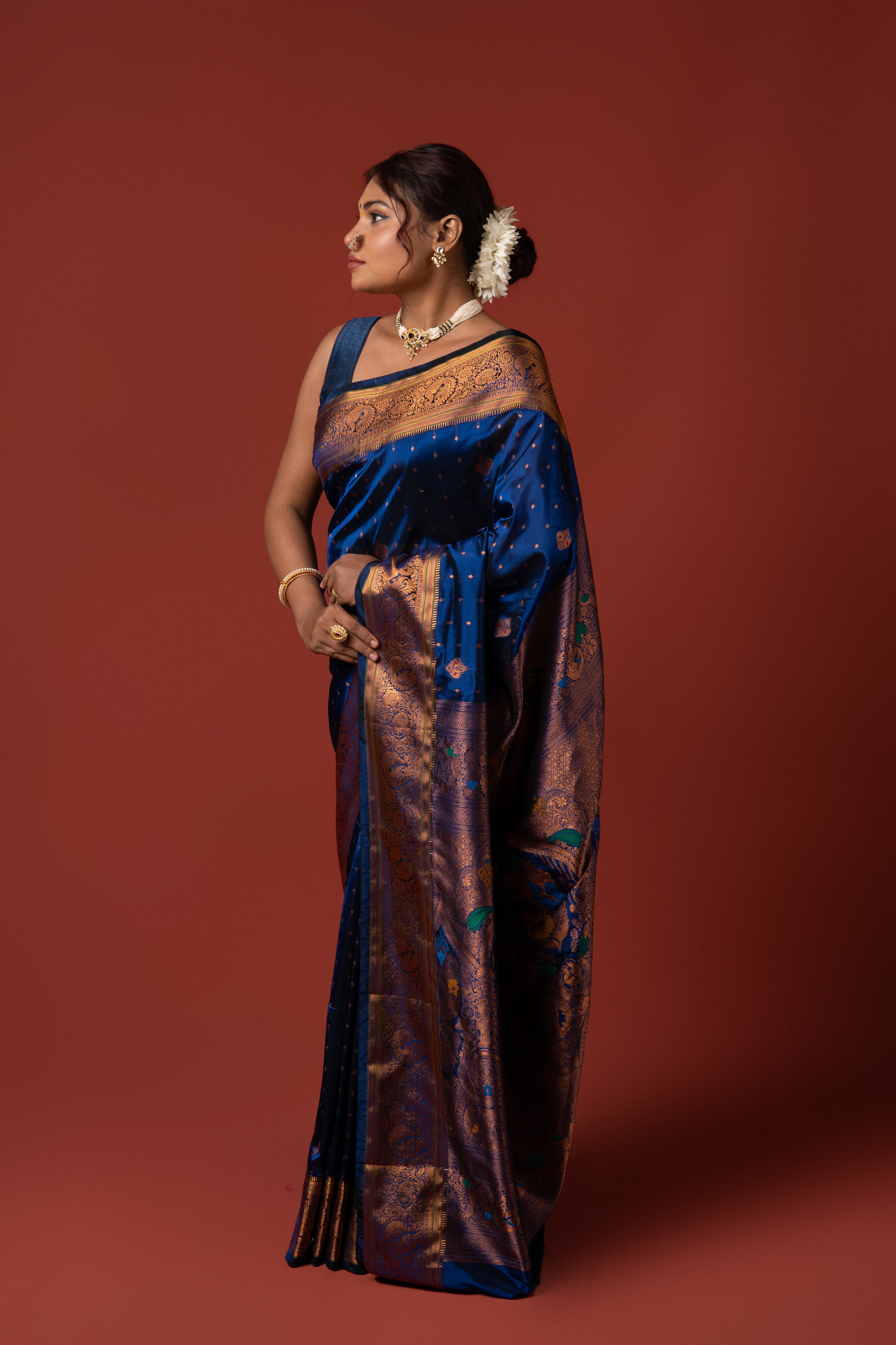 Royal Blue Apurva Silk Paithani Saree