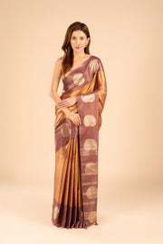 Rust Tissue Silk Saree