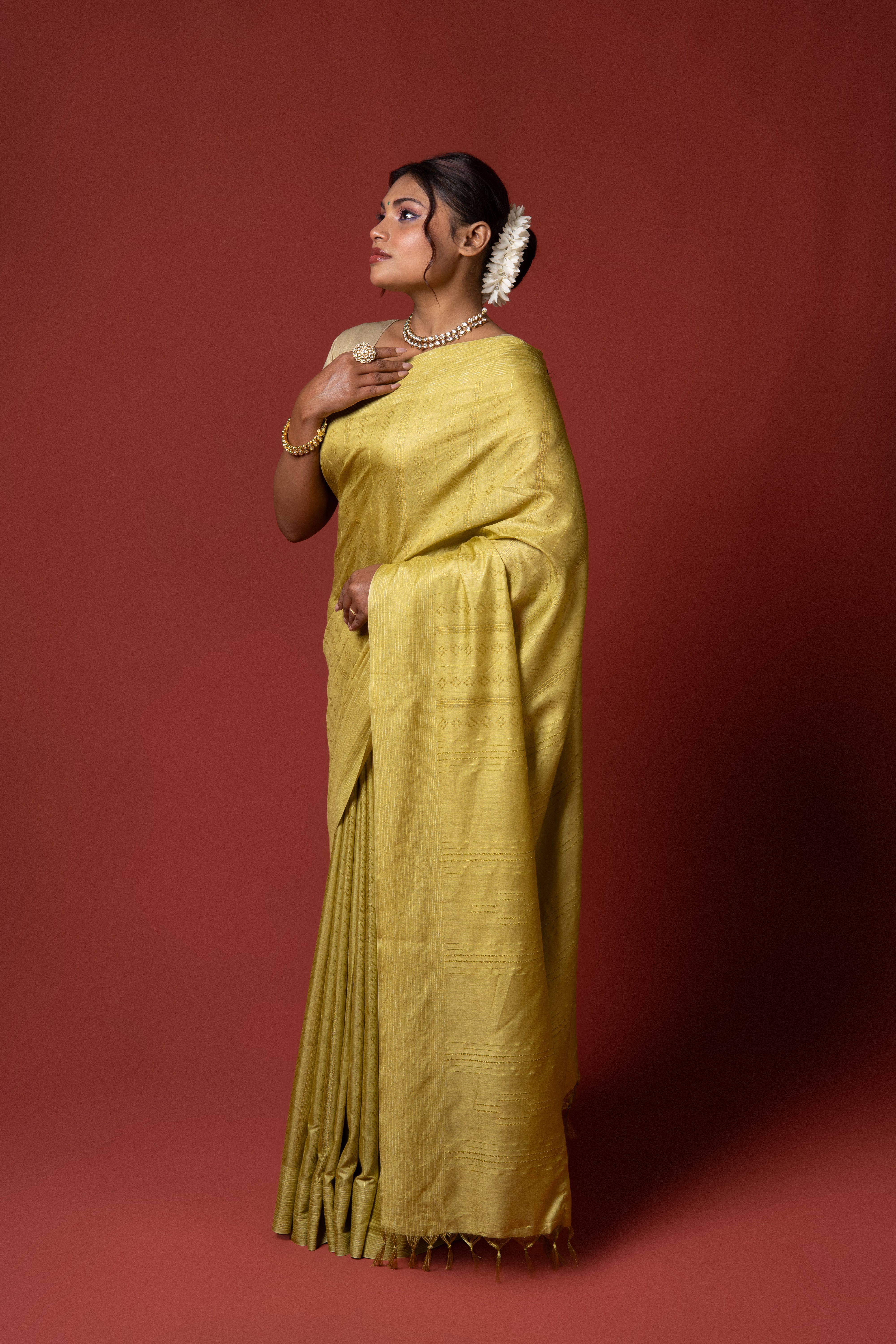 Green Tussar Silk Saree