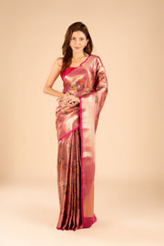 Rose Gold Tissue Silk Saree