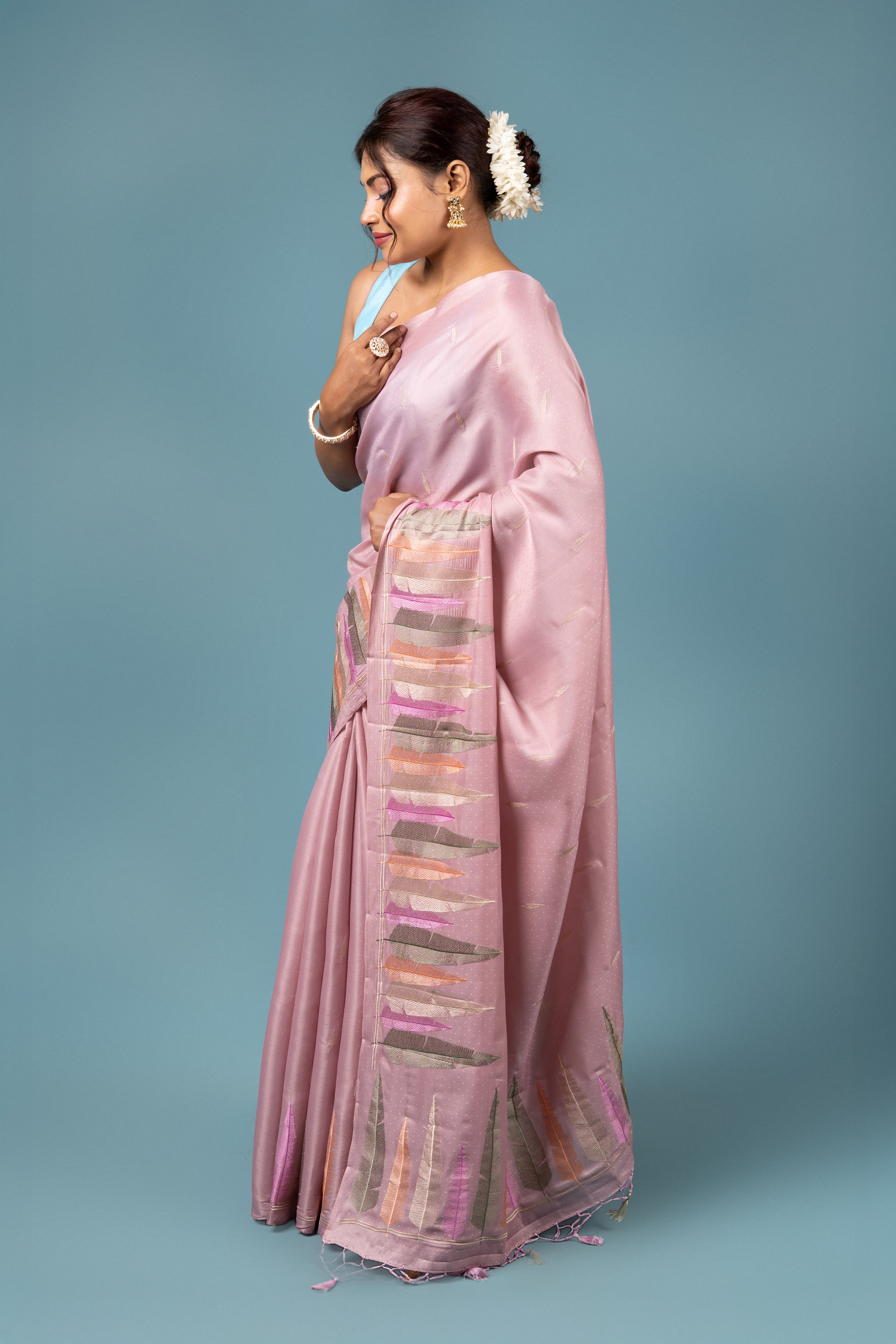 Pastel Pink Cotton Saree