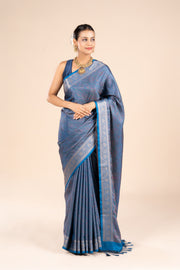 Blue Dola Silk Pashmina Saree