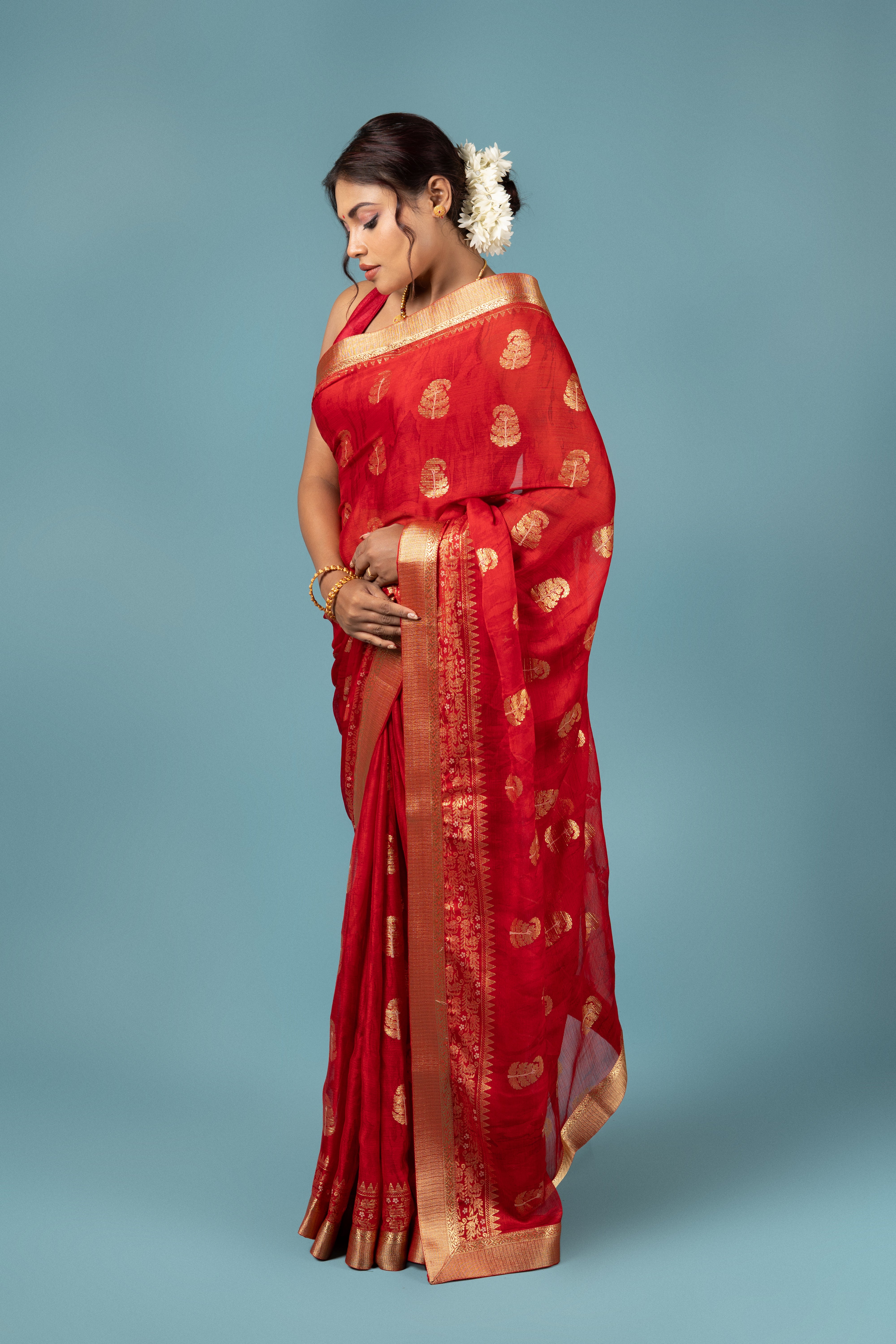Red Georgette Saree