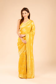 Mustard Yellow Dola Silk Saree