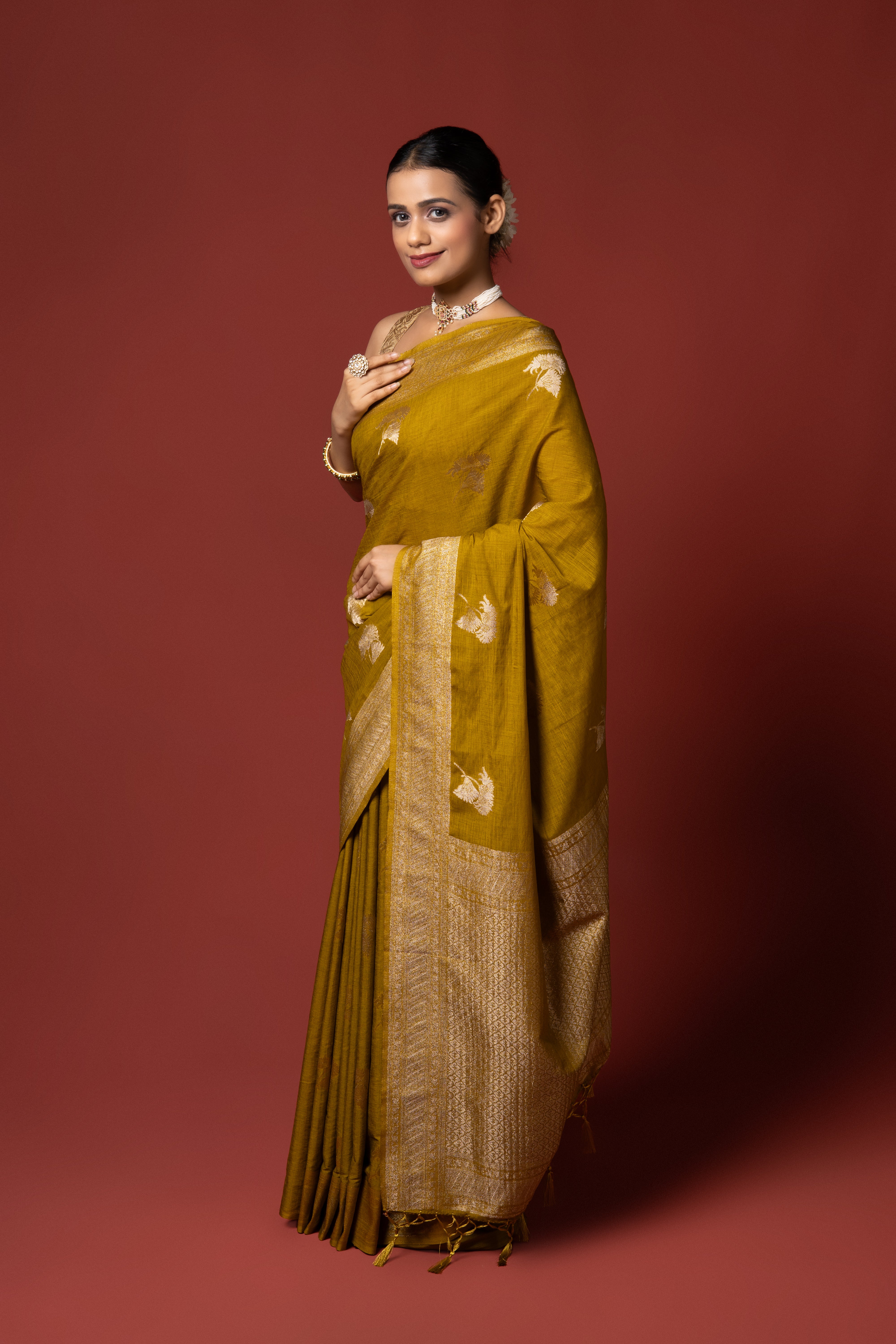 Yellow Georgette Saree