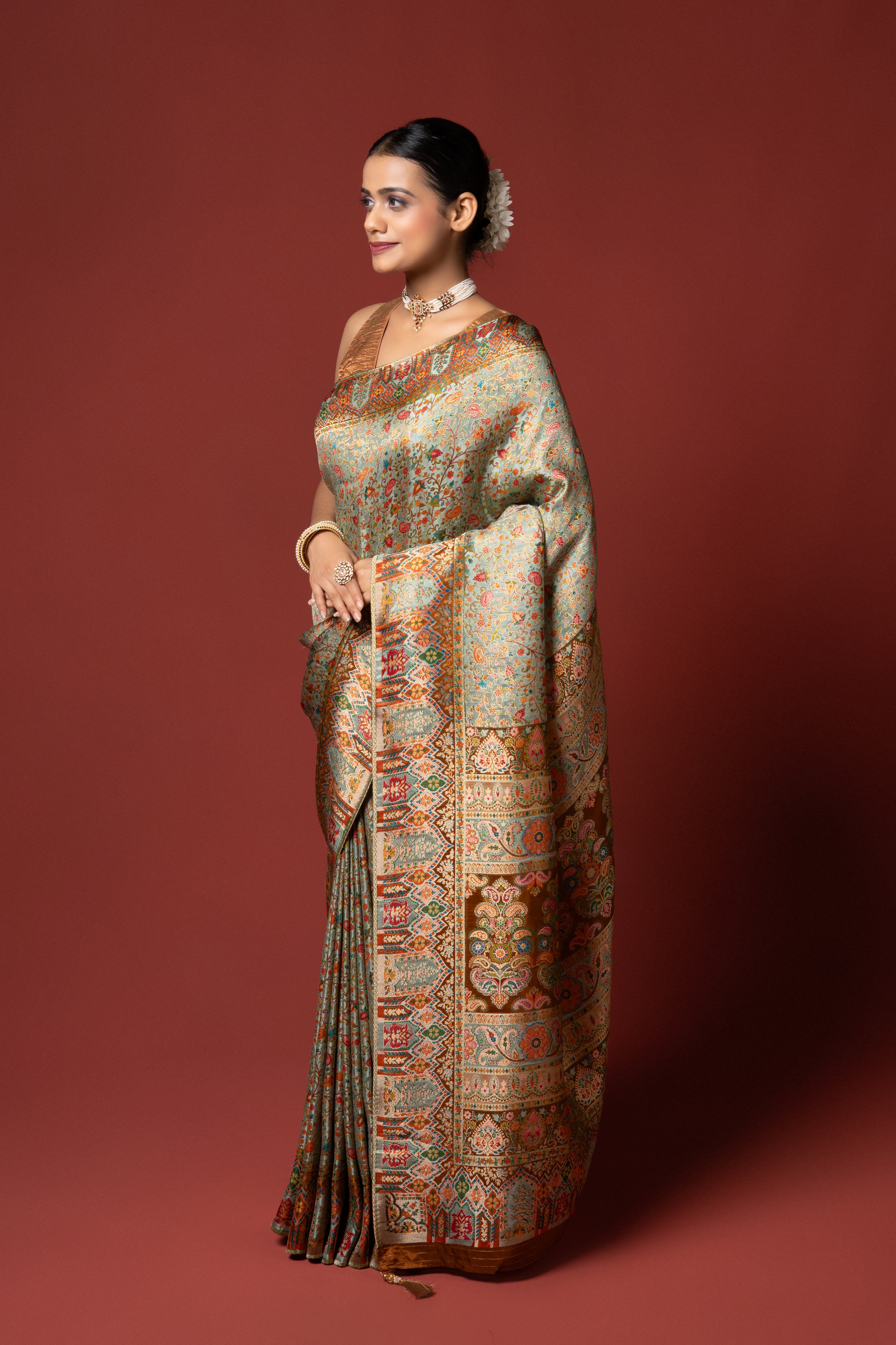 Pista Green Katan Silk Saree
