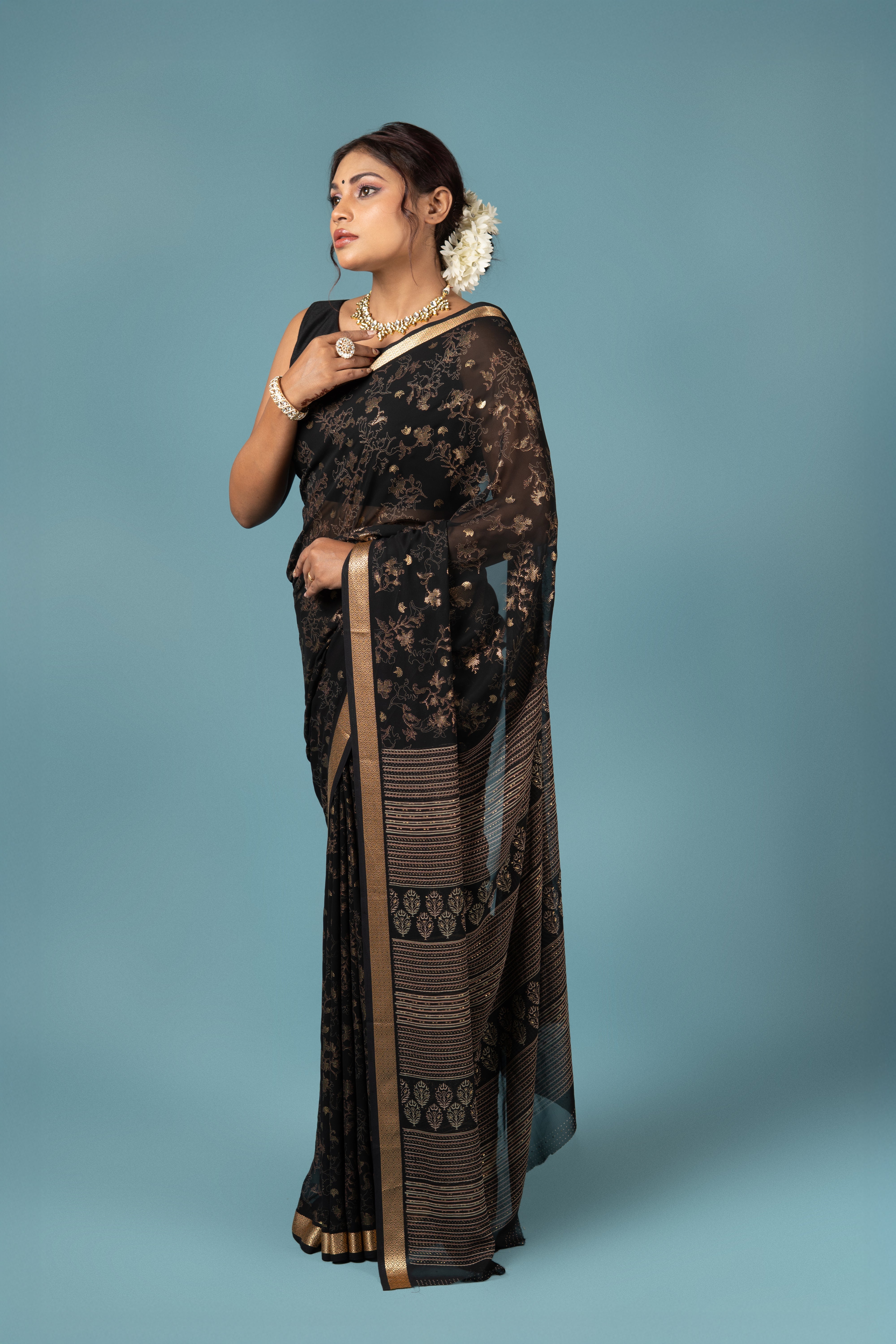 Black Chiffon Saree
