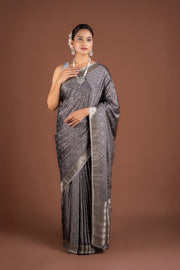 Grey Katan Silk Tanchoi Saree