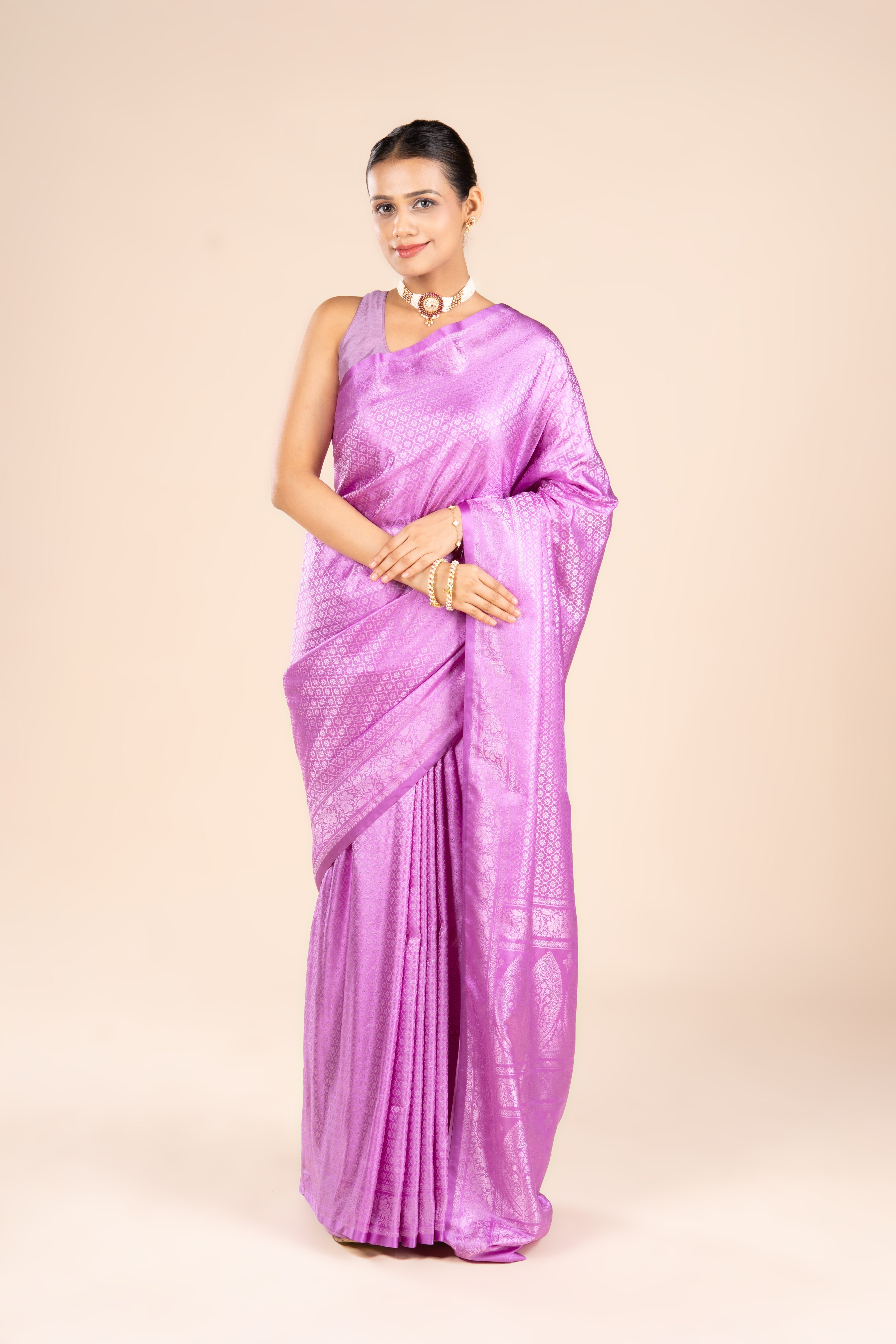 Purple Soft Silk Banarasi Saree