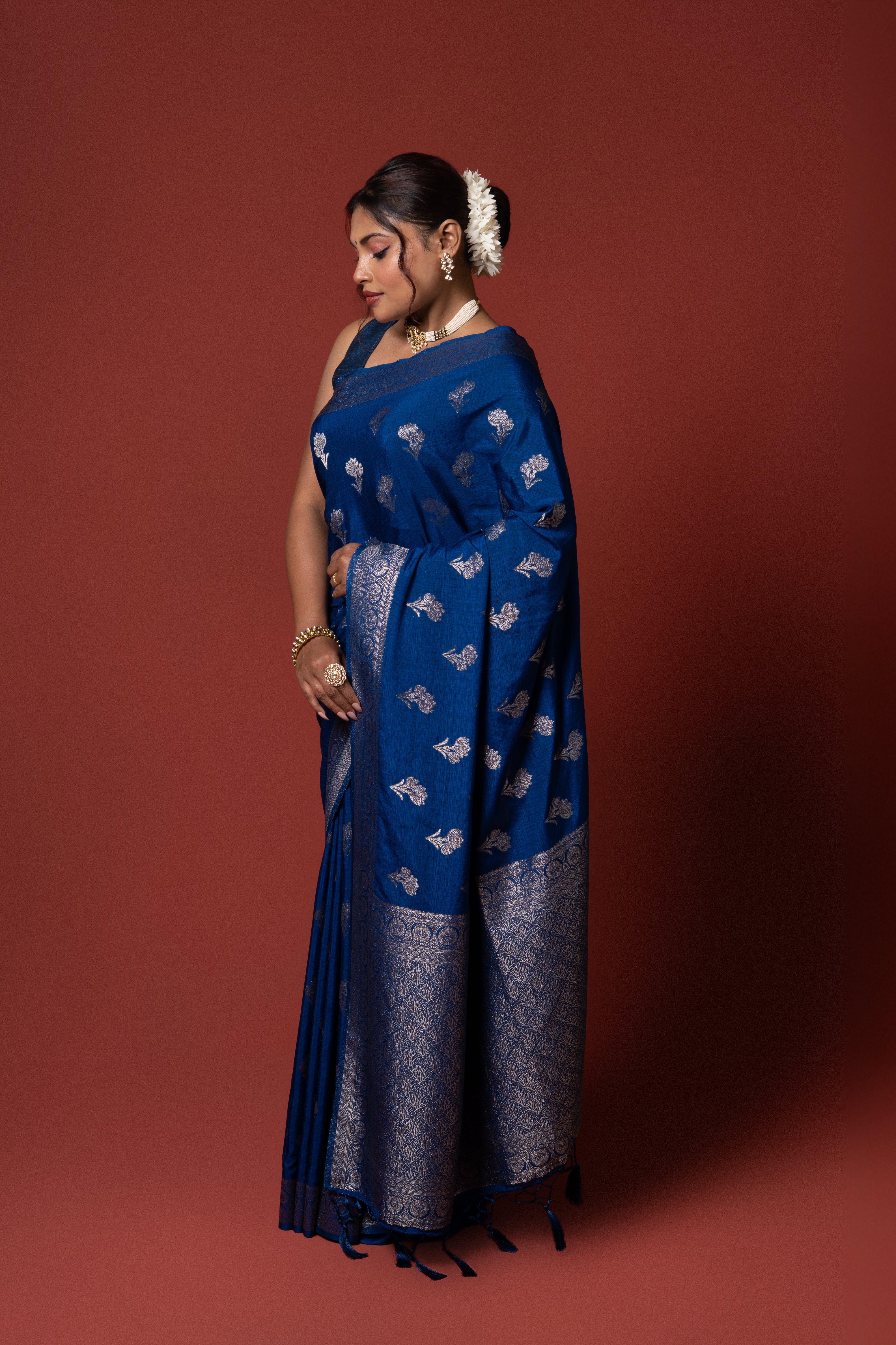 Dark Blue Georgette Saree