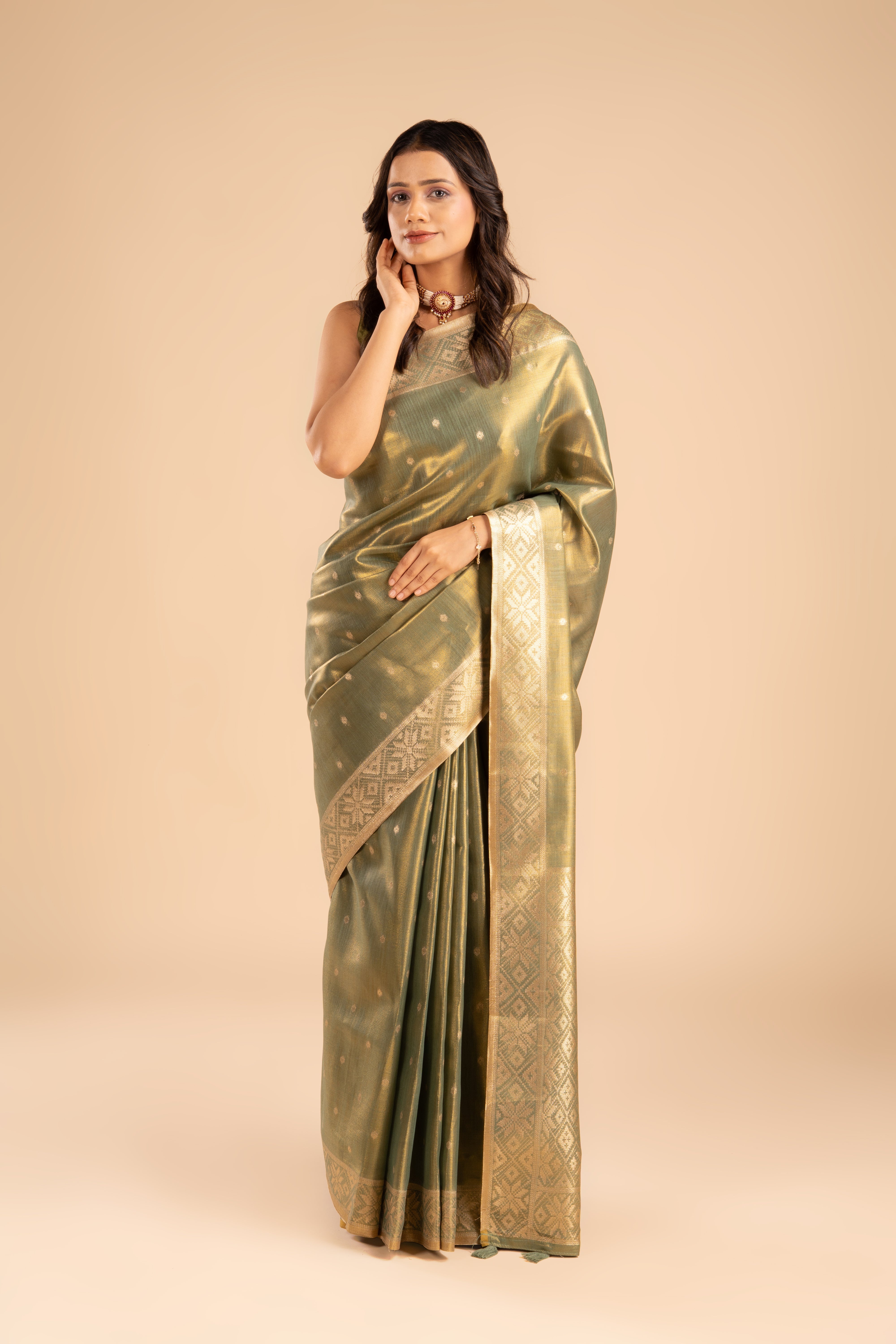 Green Tissue Silk Saree