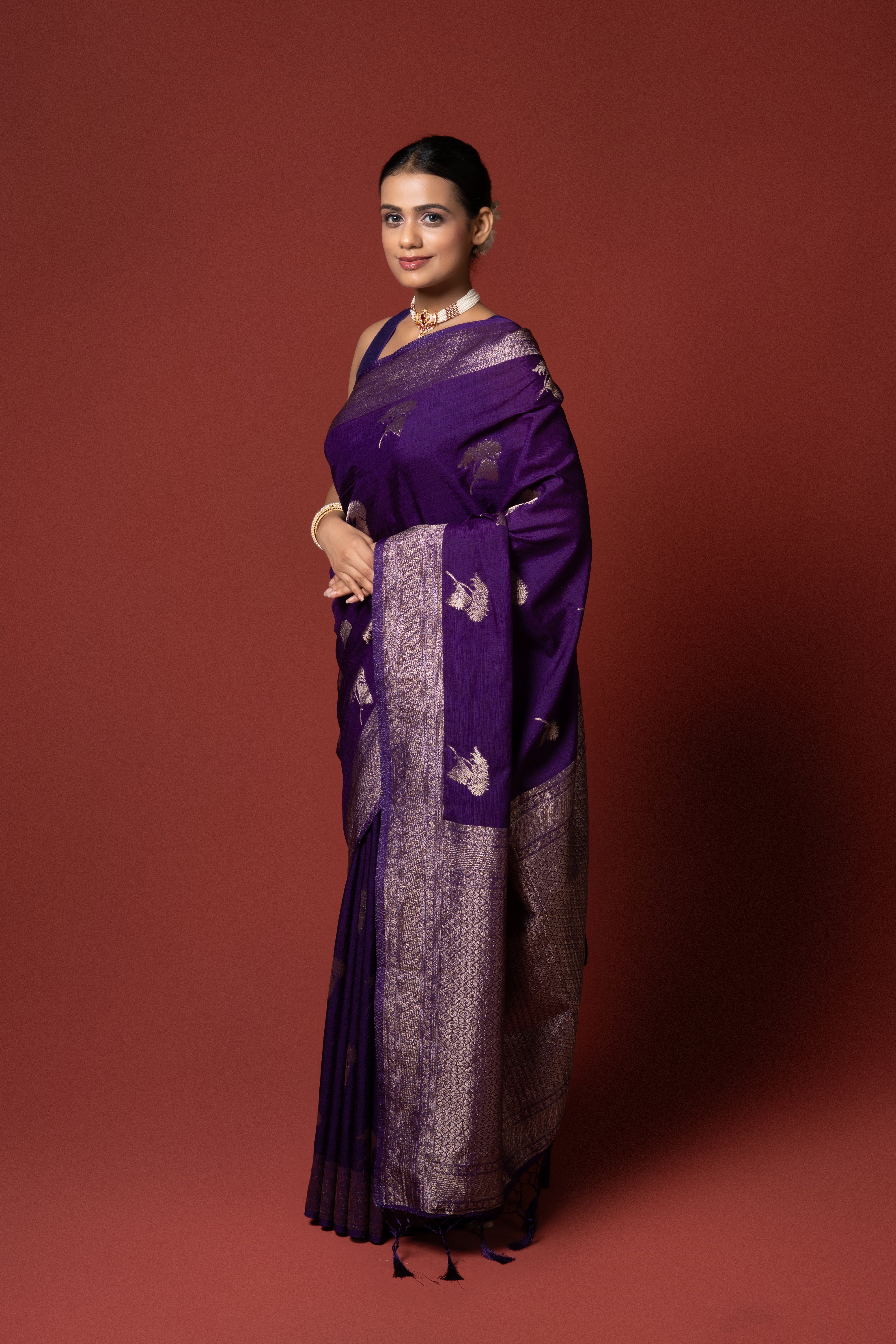 Purple Georgette Saree